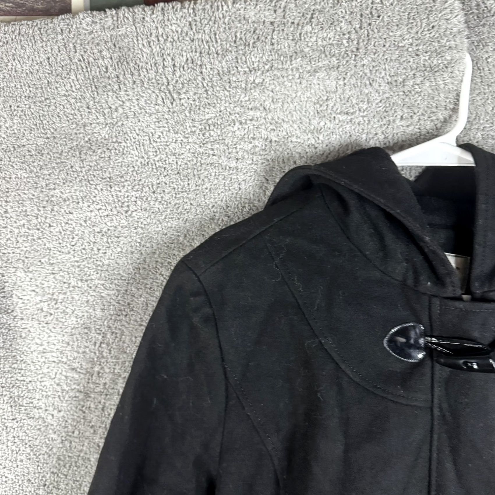 Vintage VINTAGE Donatella Wool Coat Womens XL Black Hooded Toggle Pockets Pea Mid Length Winter Size XL / US 12-14 / IT 48-50 - 5 Thumbnail
