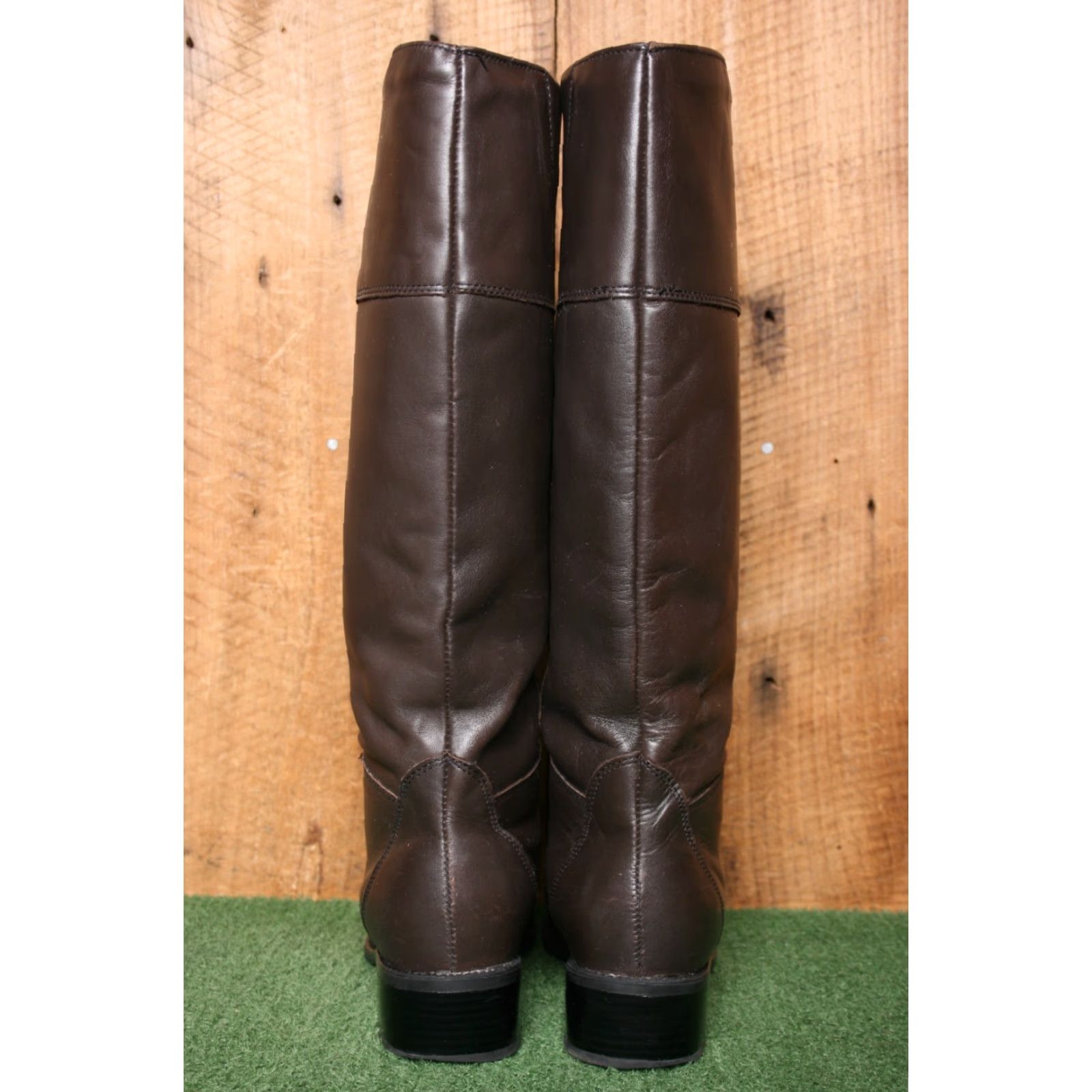 Blondo VINTAGE Blondo Brown Leather 15" Tall Fleece Lined Pull-On Lace Riding Boots Sz. 7.5 B Womens Boot Size M / US 6-8 / IT 42-44 - 4 Thumbnail