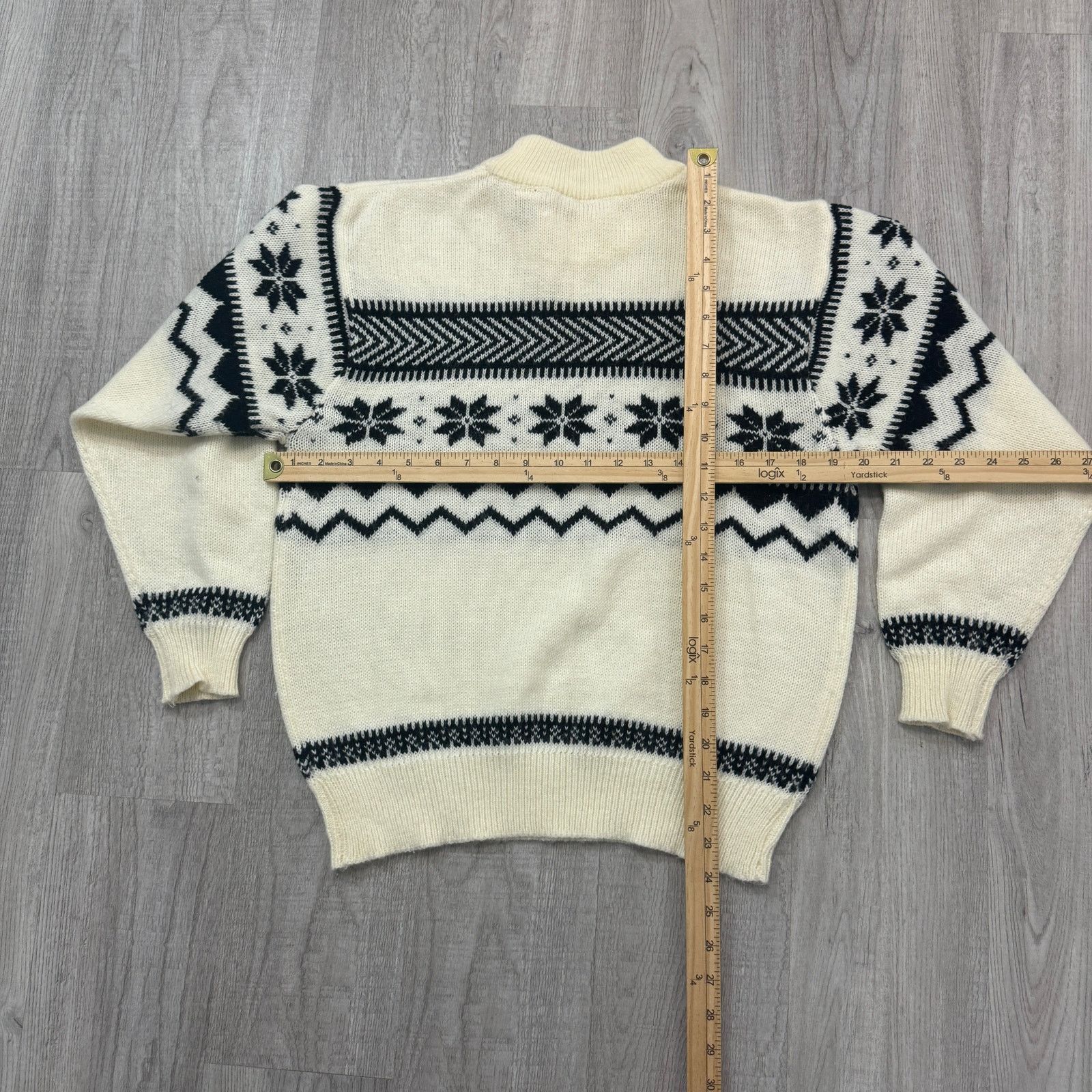 Vintage Vintage Jason Maxwell Sweater Women's Large Cream Geometric Size L / US 10 / IT 46 - 7 Thumbnail