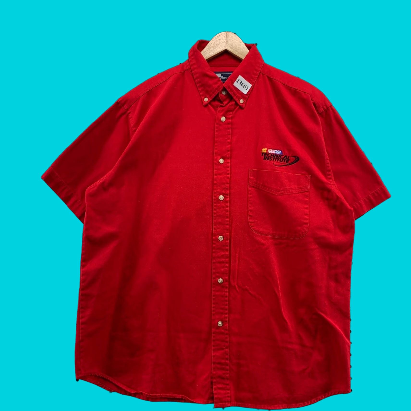 Vintage Vintage NASCAR Technical Institute Red Polo Shirt Men Large Cotton Logo Classic 90s Size US L / EU 52-54 / 3 - 1 Thumbnail