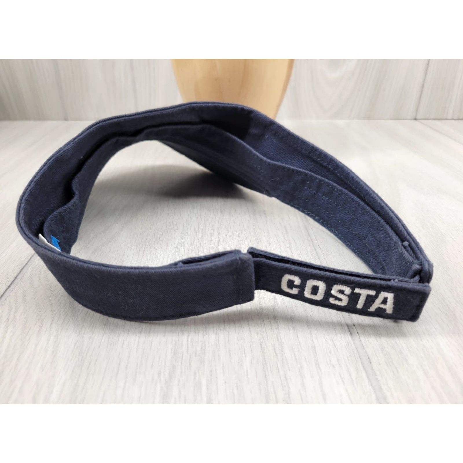 Costa Del Mar Costa Del Mar Visor Navy White Logo Unisex Adults One Size Velcro Adjustable Canvas Cotton Casual H6 Size ONE SIZE - 6 Thumbnail