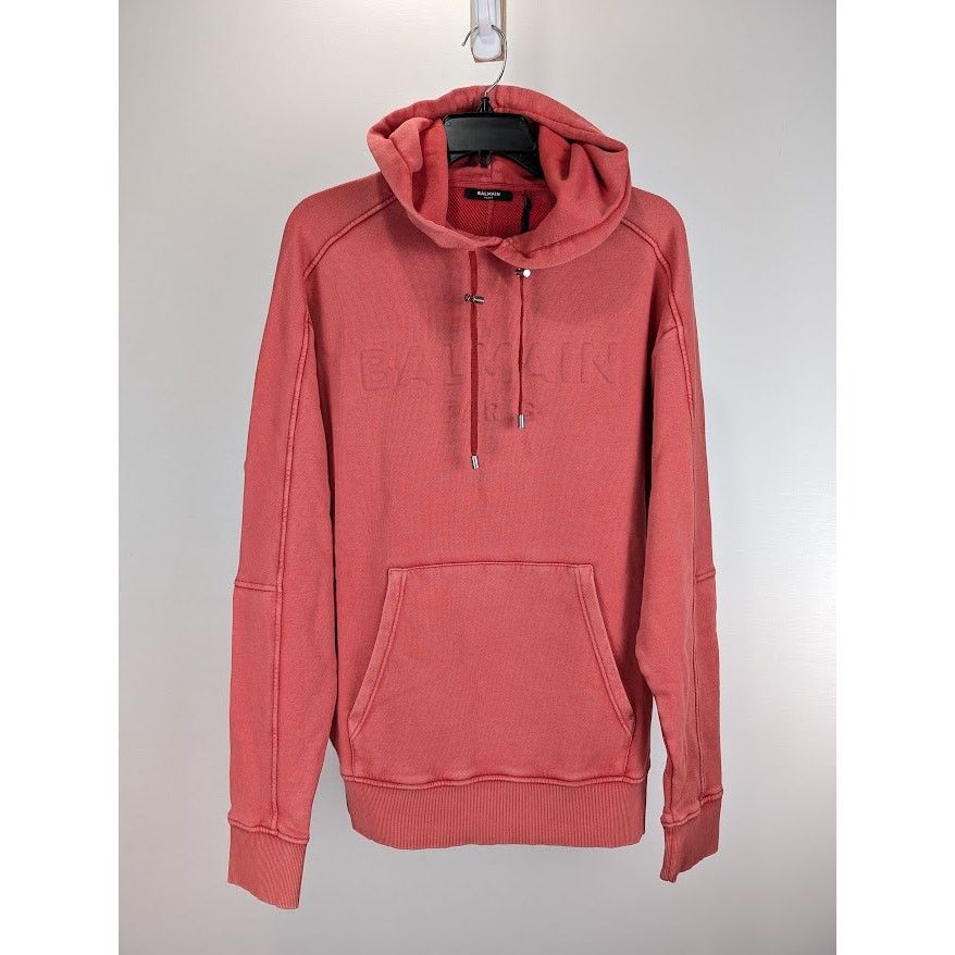 Balmain o1rshd1 Pullover Hoodie in Red Size US S / EU 44-46 / 1 - 1 Thumbnail