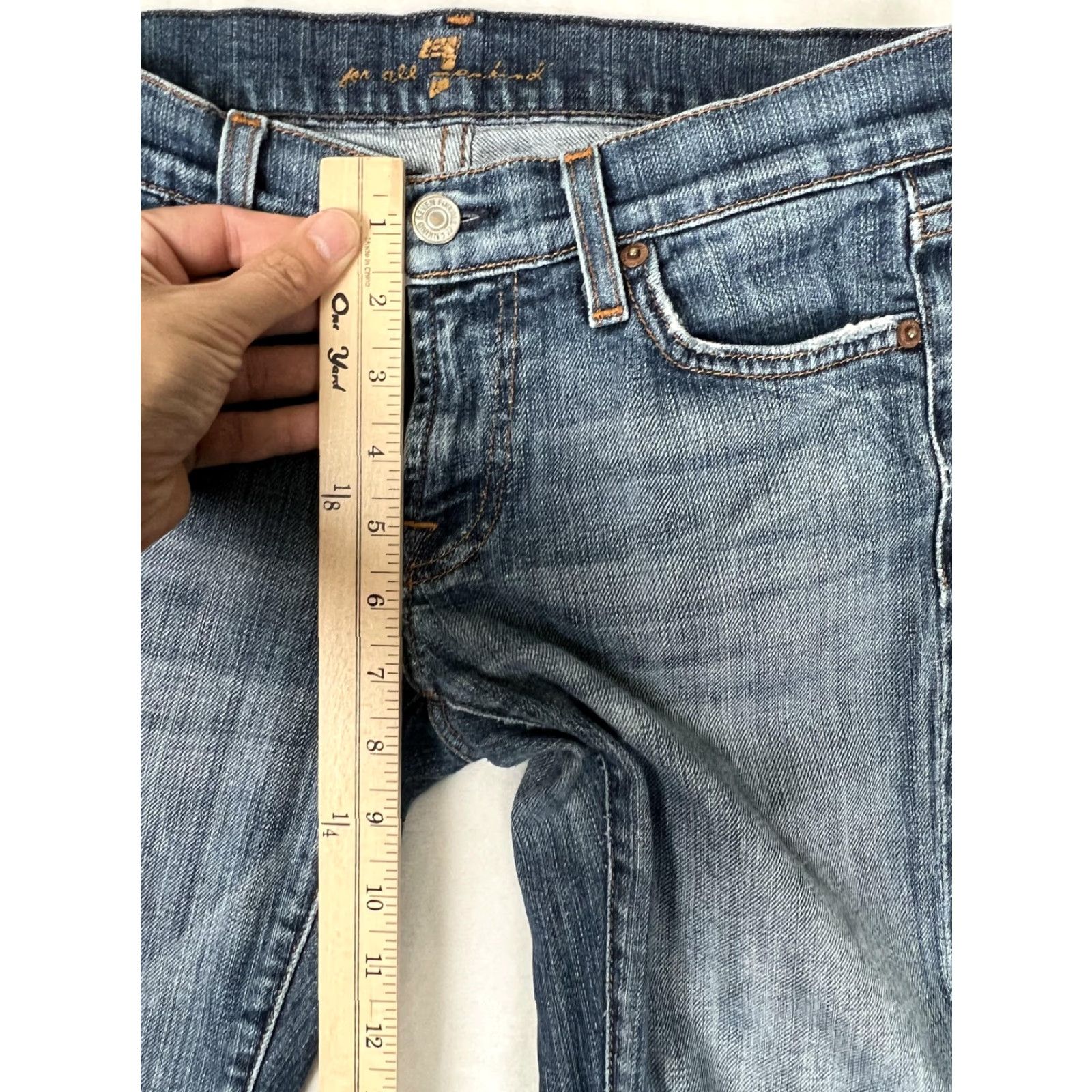 7 For All Mankind VINTAGE 7 For All Mankind Bootcut Jeans Women's 27 Blue Medium Wash Denim Y2K Size 27" / US 4 / IT 40 - 4 Thumbnail