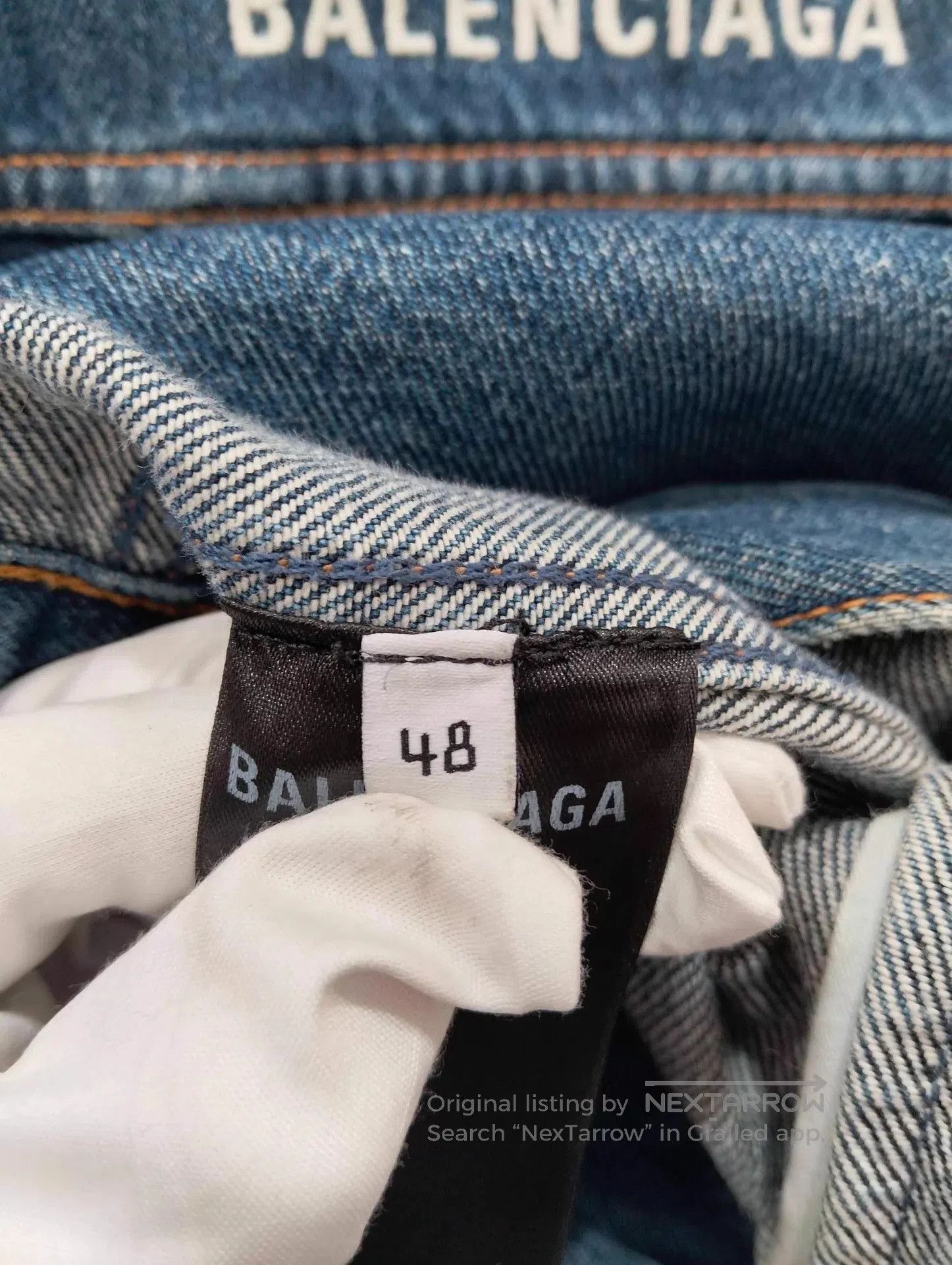Balenciaga Blue Denim Jacket with Button Closure . Size US M / EU 48-50 / 2 - 5 Thumbnail