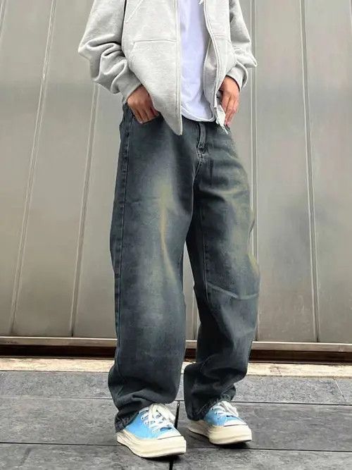 Jean Washed Baggy Denim Jeans Stacked Skate Size US 32 / EU 48 - 1 Thumbnail