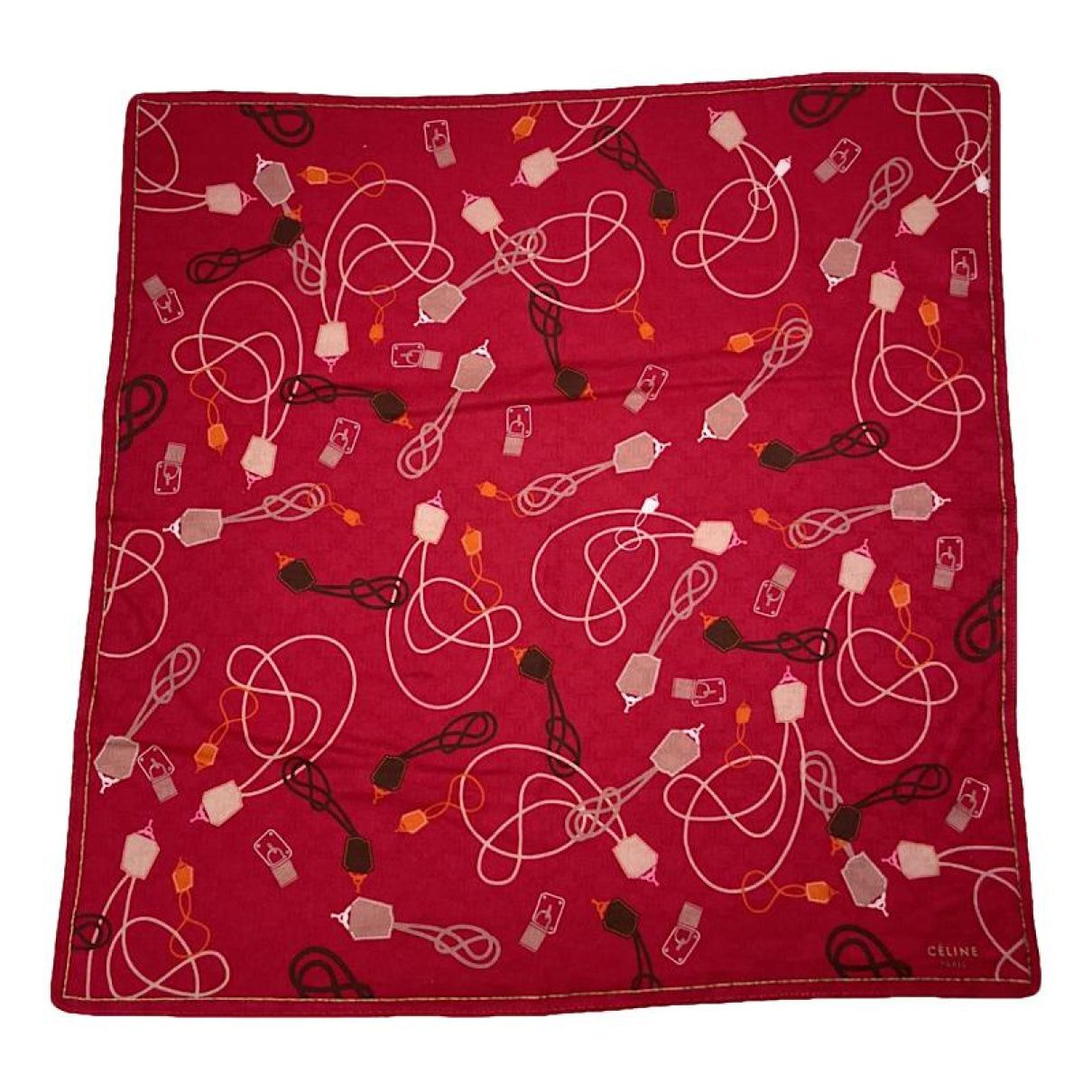 Celine Red Silk Silk Handkerchief Size ONE SIZE - 1 Thumbnail