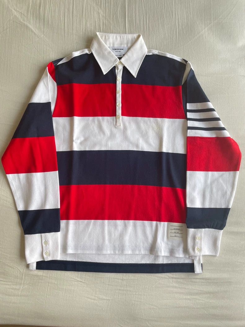 Thom Browne Full cotton long-sleeve POLO shirt