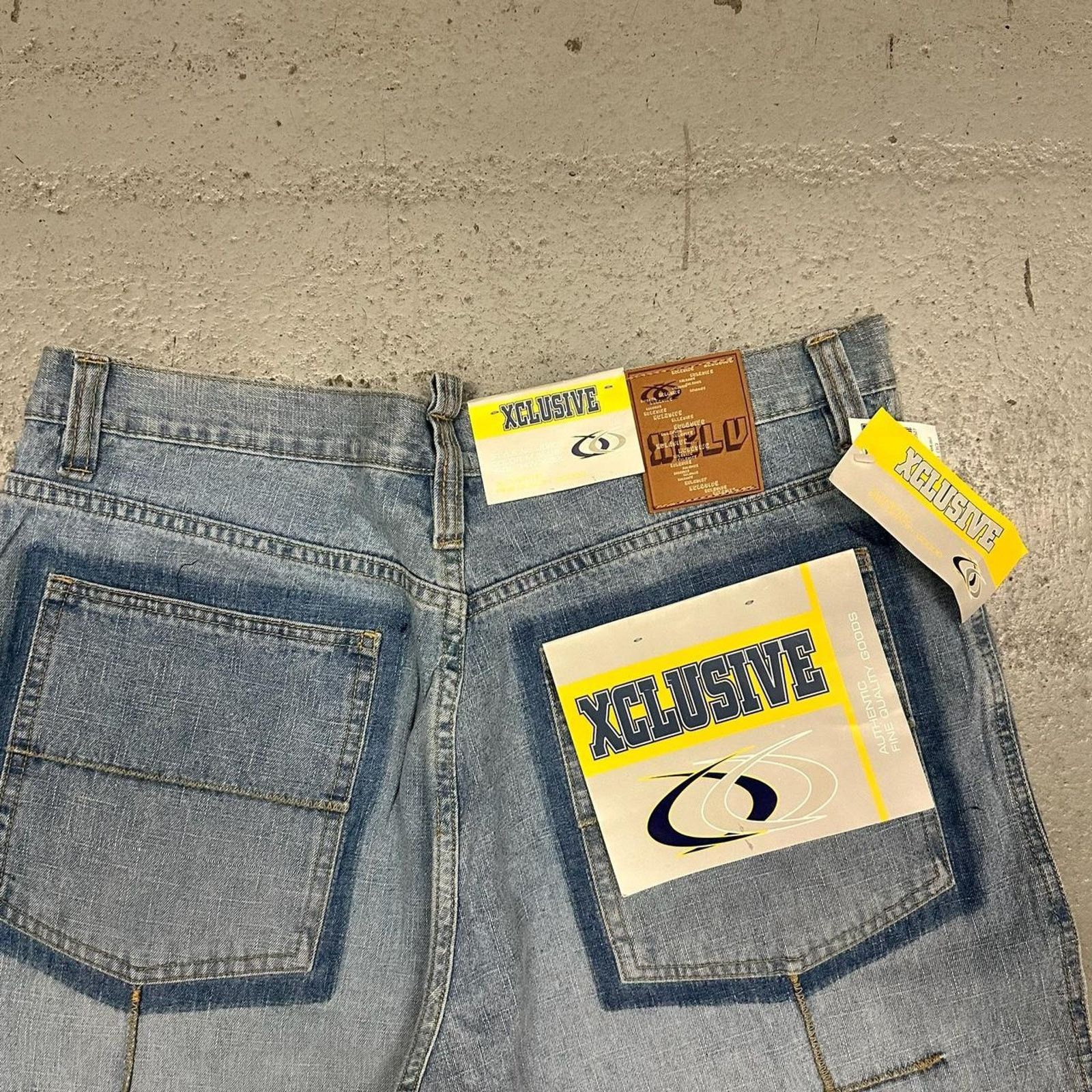 Vintage Vintage baggy y2k xclusive light blue unique embroidered Size US 34 / EU 50 - 3 Thumbnail