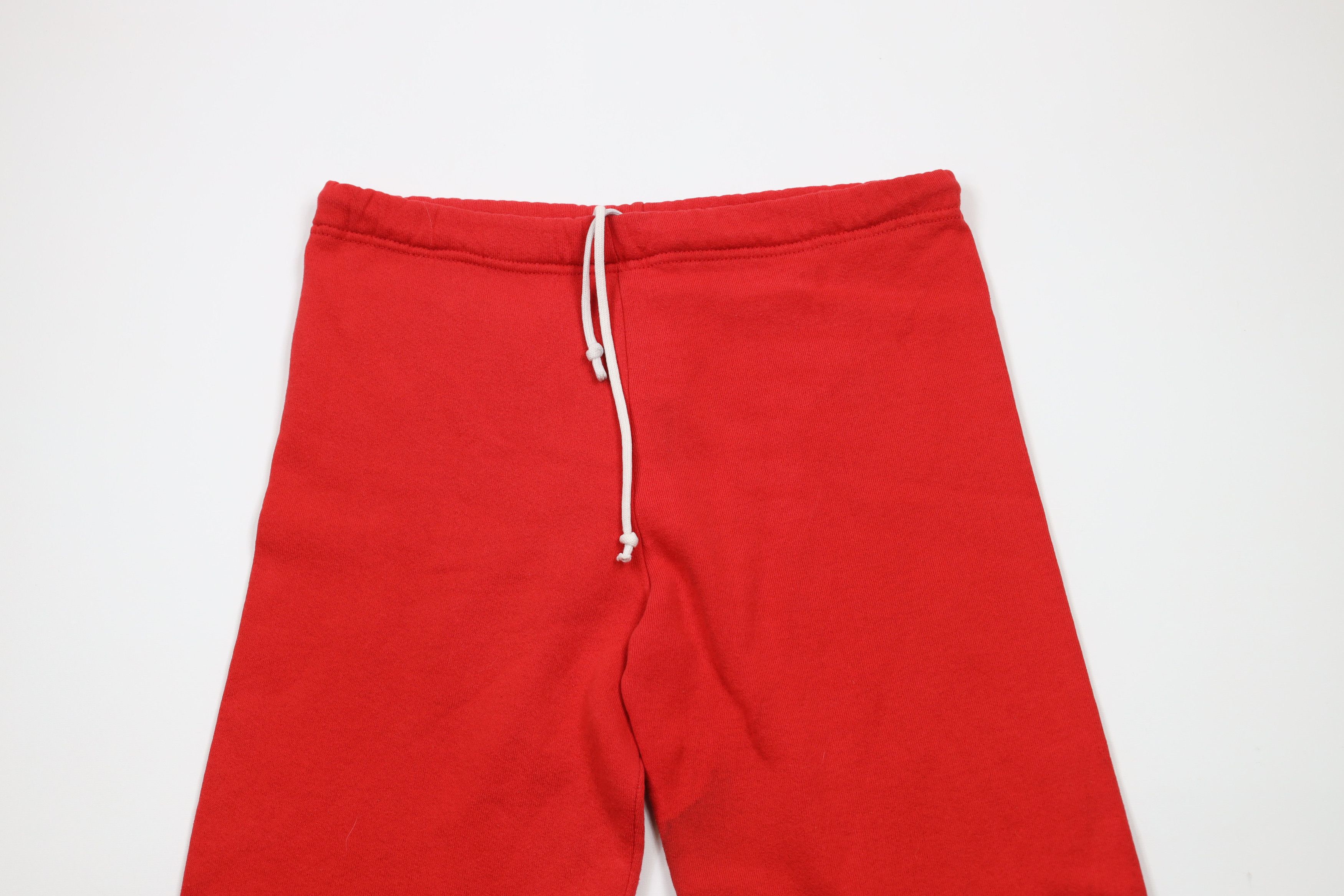 Vintage Vintage 90s Streetwear Blank Sweatpants Joggers Red USA Size US 34 / EU 50 - 2 Thumbnail