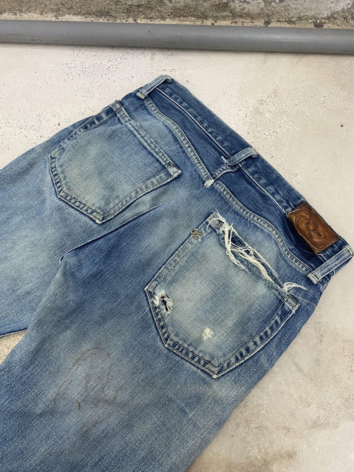 45rpm × Japanese Brand Vintage 45 RPM Archive Japan Jeans Light Mud Dirty Washed Size US 31 - 12 Thumbnail