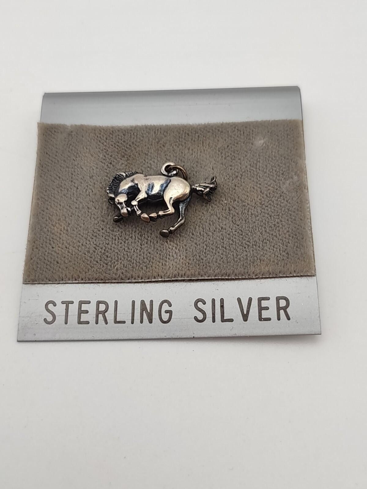 The Unbranded Brand NOS Sterling Silver Bucking Horse Charm Western Rodeo Size ONE SIZE - 1 Thumbnail