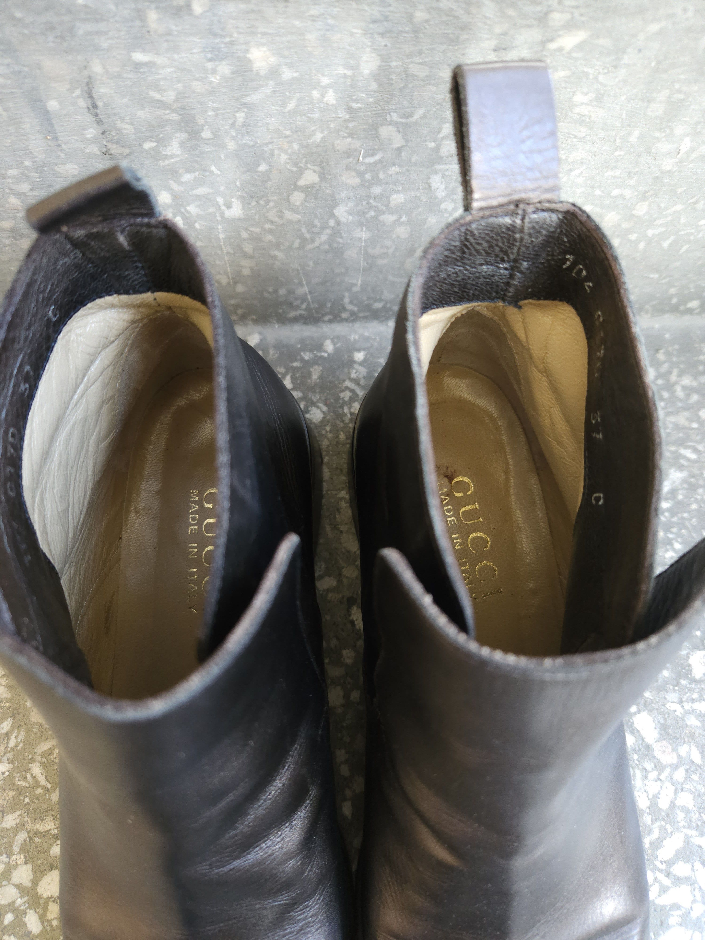Archive Gucci square toe ankle boots