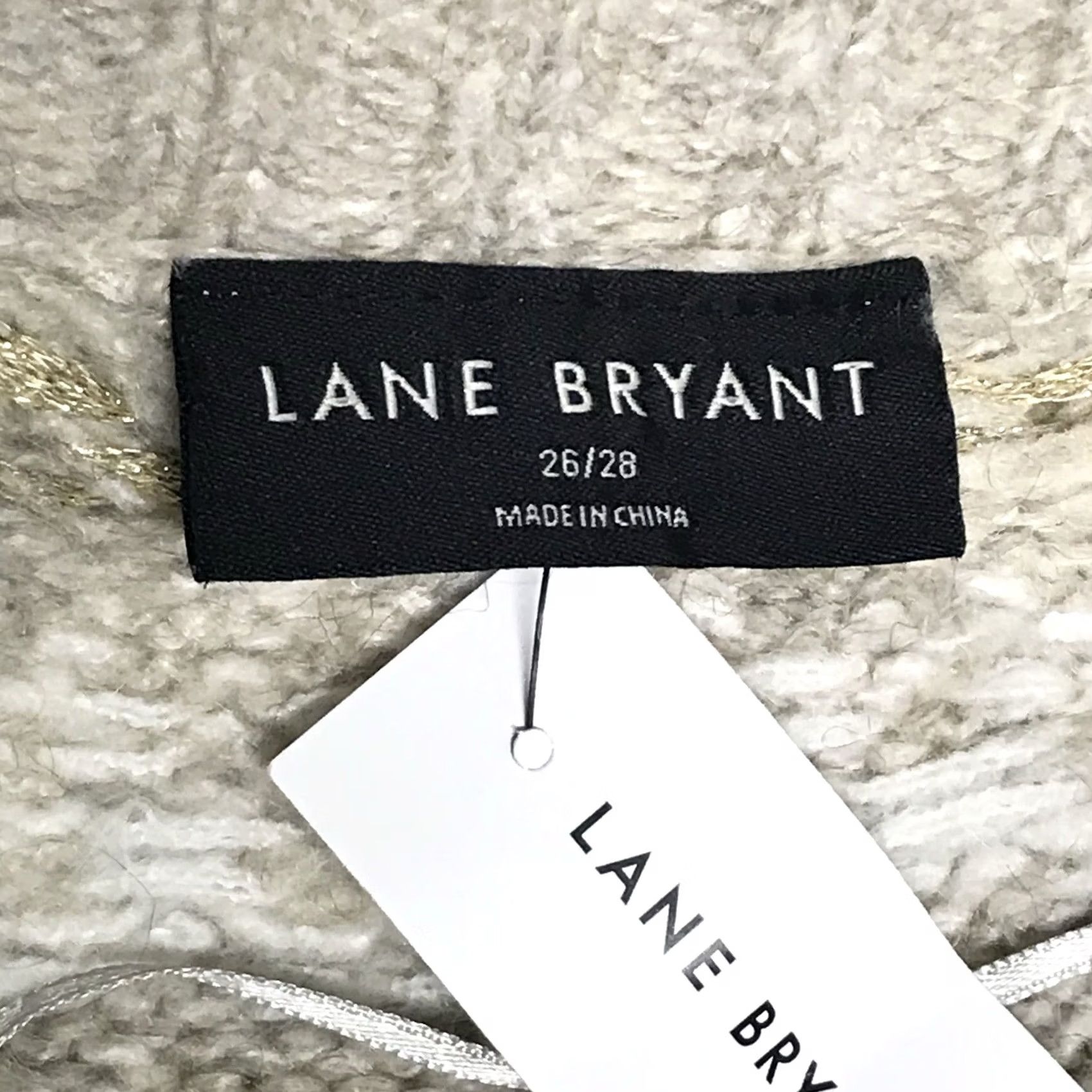 Vintage VINTAGE Lane Bryant Women Oatmeal Heather Fair Isle Lurex Open Cardigan Sweater 26/28 4X 4XL Size 4XL / US 24-26 - 3 Thumbnail