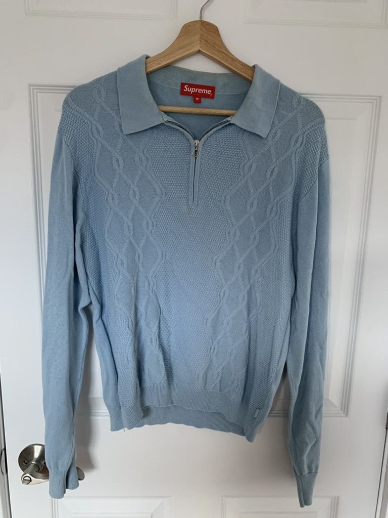 Supreme Supreme cable striped knit polo | Grailed