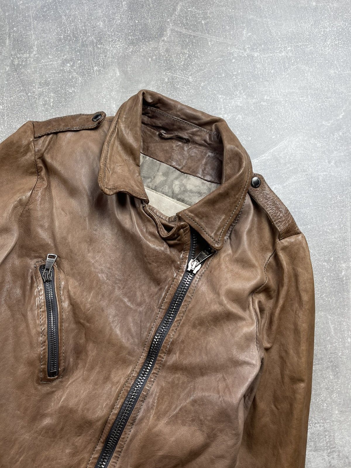Giorgio Brato Giorgio Brato Avant Garde Distressed Handmade Leather Jacket Size M / US 6-8 / IT 42-44 - 4 Thumbnail