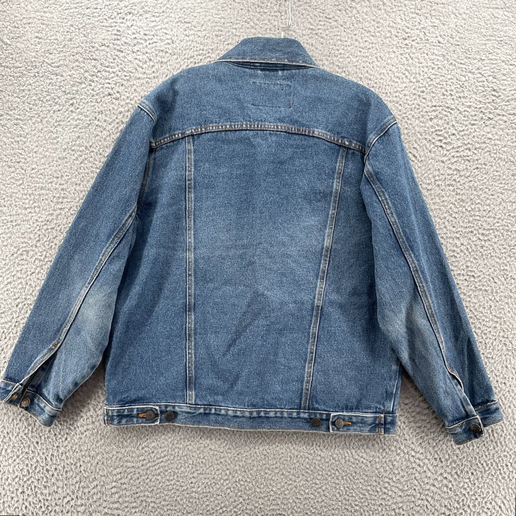 Denime VINTAGE Monte Carlo Jean Jacket Mens Large Denim 90's Classic Wes Trucker Shirt Jackets Jacket Blue 90s Western Streetwear Mens Size US 33 - 4 Thumbnail