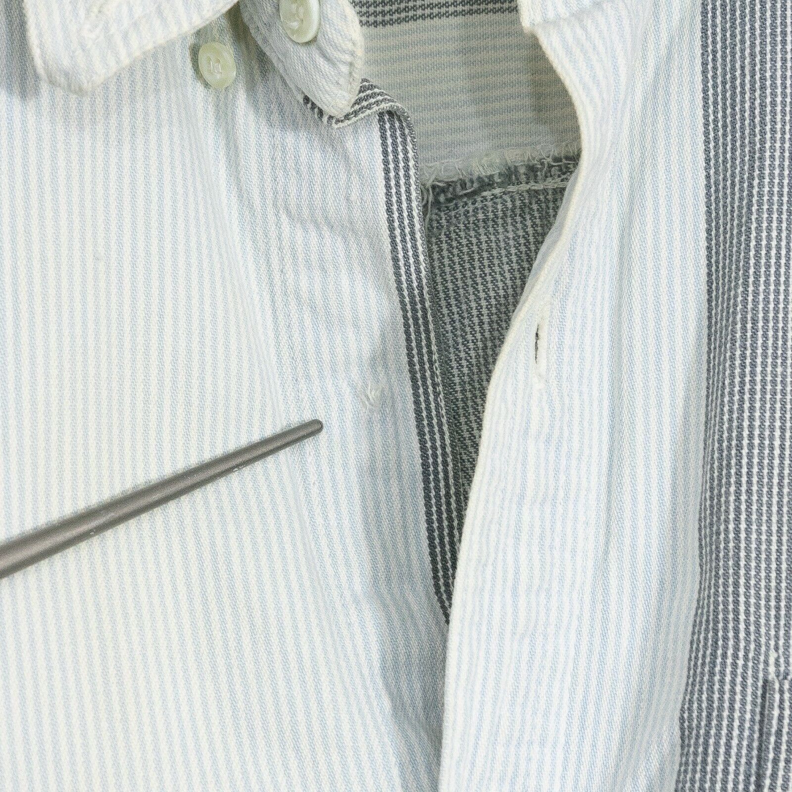 Vintage Vintage Striped Denim Button Up Shirt Medium - Long Sleeve Size US M / EU 48-50 / 2 - 6 Thumbnail