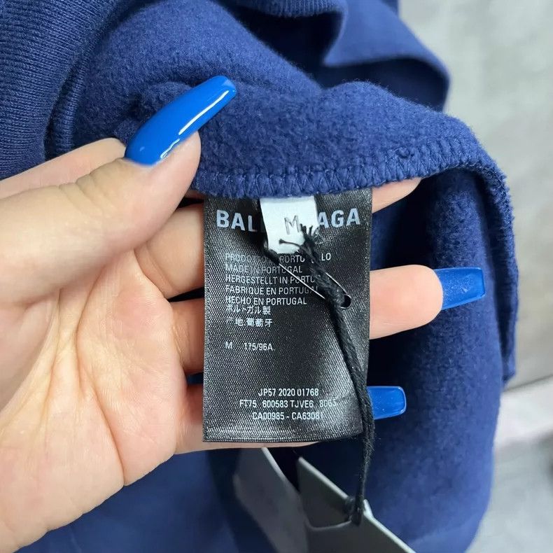 Balenciaga Balenciaga Blue calf cartoon print hooded sweatshirt 2505-N Size US M / EU 48-50 / 2 - 4 Thumbnail