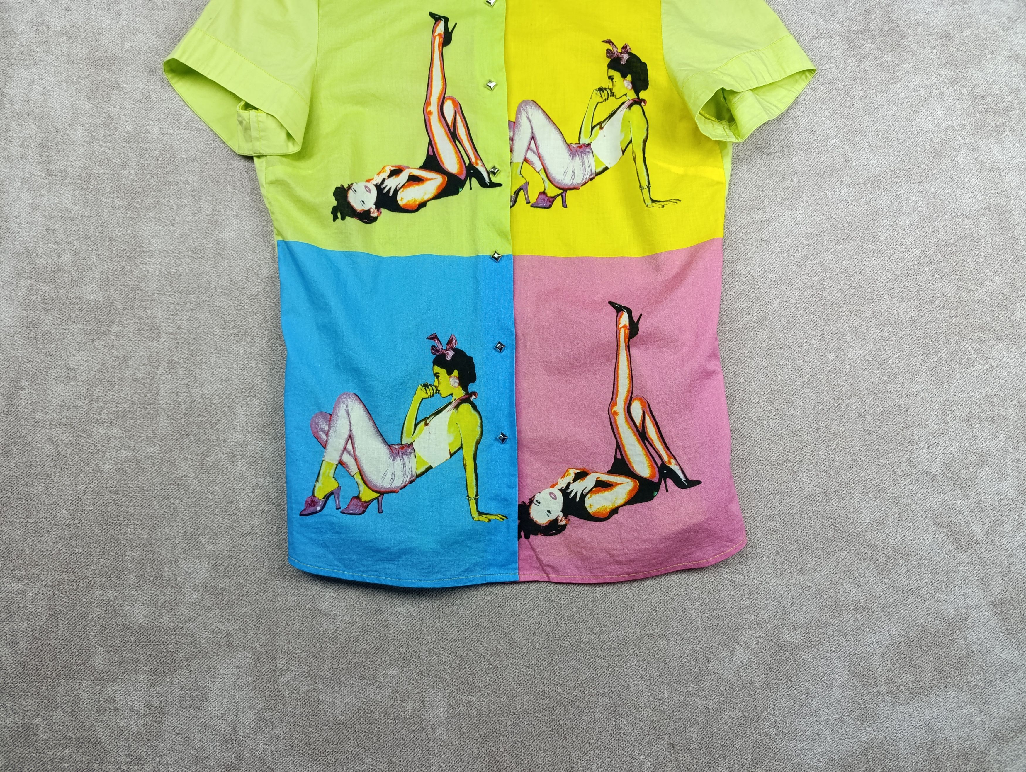 Versace Y2K DONATELLA VERSACE COLOURFUL 2000'S POP ART SHIRT Size M / US 6-8 / IT 42-44 - 2 Thumbnail