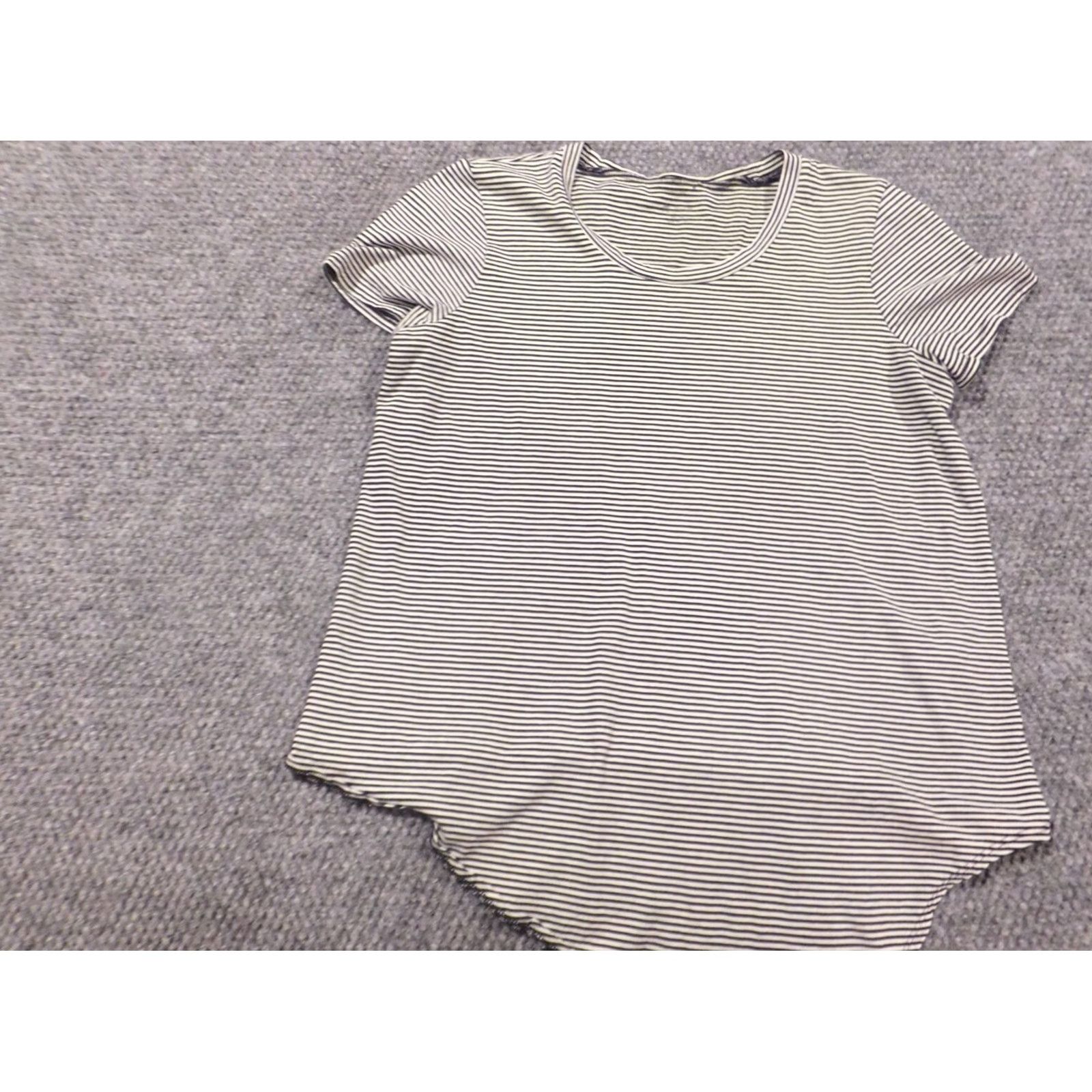 Madewell Madewell Blouse Shirt Women M Black Striped Crew Neck Short Sleeve Pullover Cotton Rayon Ruffle Casual Basic Classic Size M / US 6-8 / IT 42-44 - 4 Thumbnail