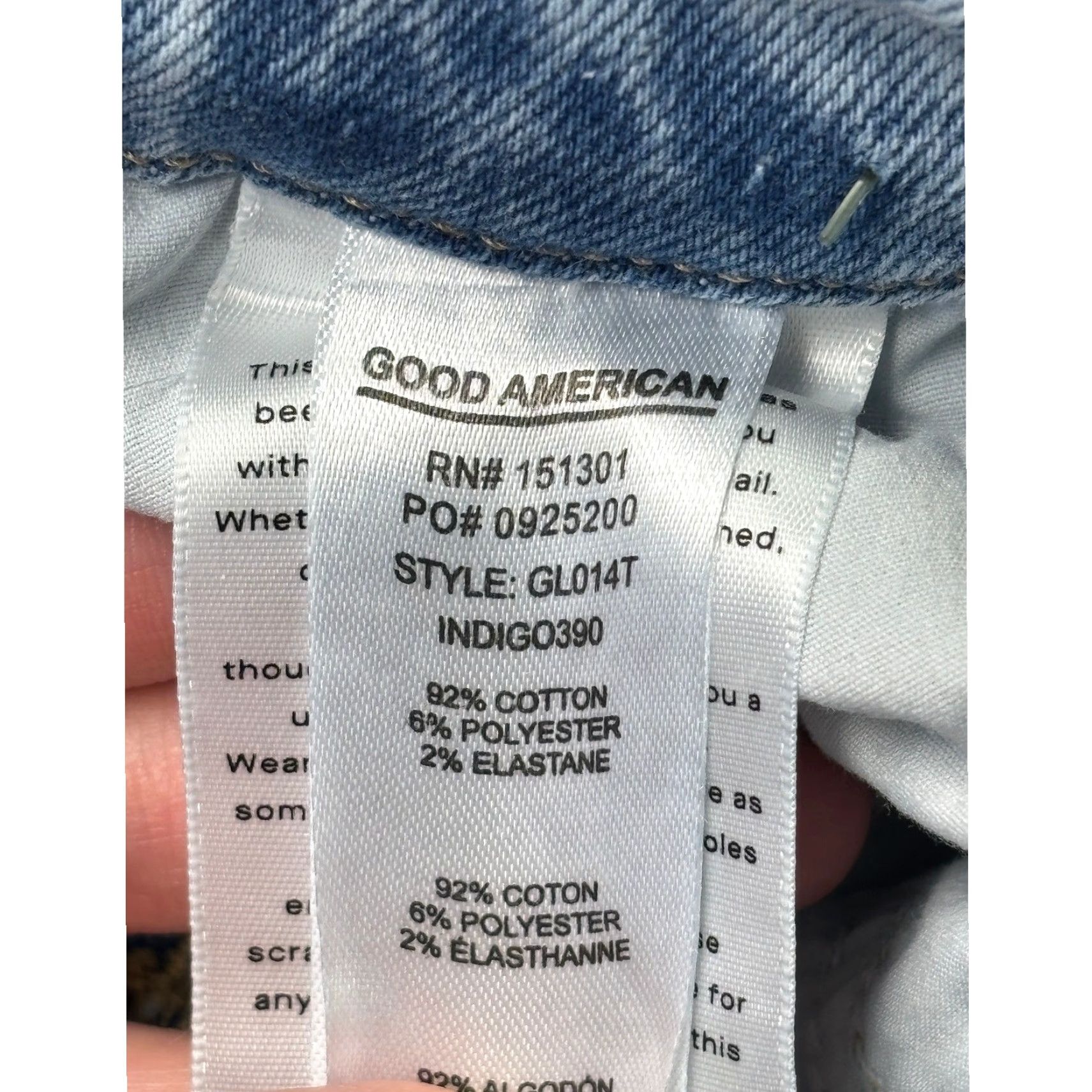 Good American Good American Good Legs Step Hem Jeans Indigo Distressed Blue 29 30 Inseam 27/28 5-Pocket Denim Stretch Slim High Rise Womens Jeans Size 29" - 6 Thumbnail