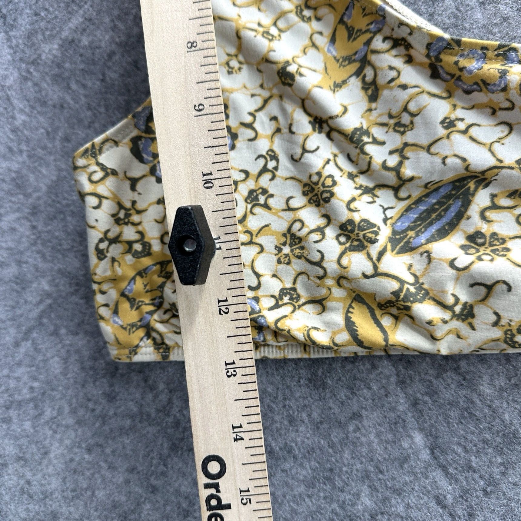Ulla Johnson Ulla Johnson Zahara Bikini Top Womens L Yellow Citrus Print One Sleeve Boho Beach 90s Ladies (Bikini) Size L / US 10 / IT 46 - 7 Thumbnail
