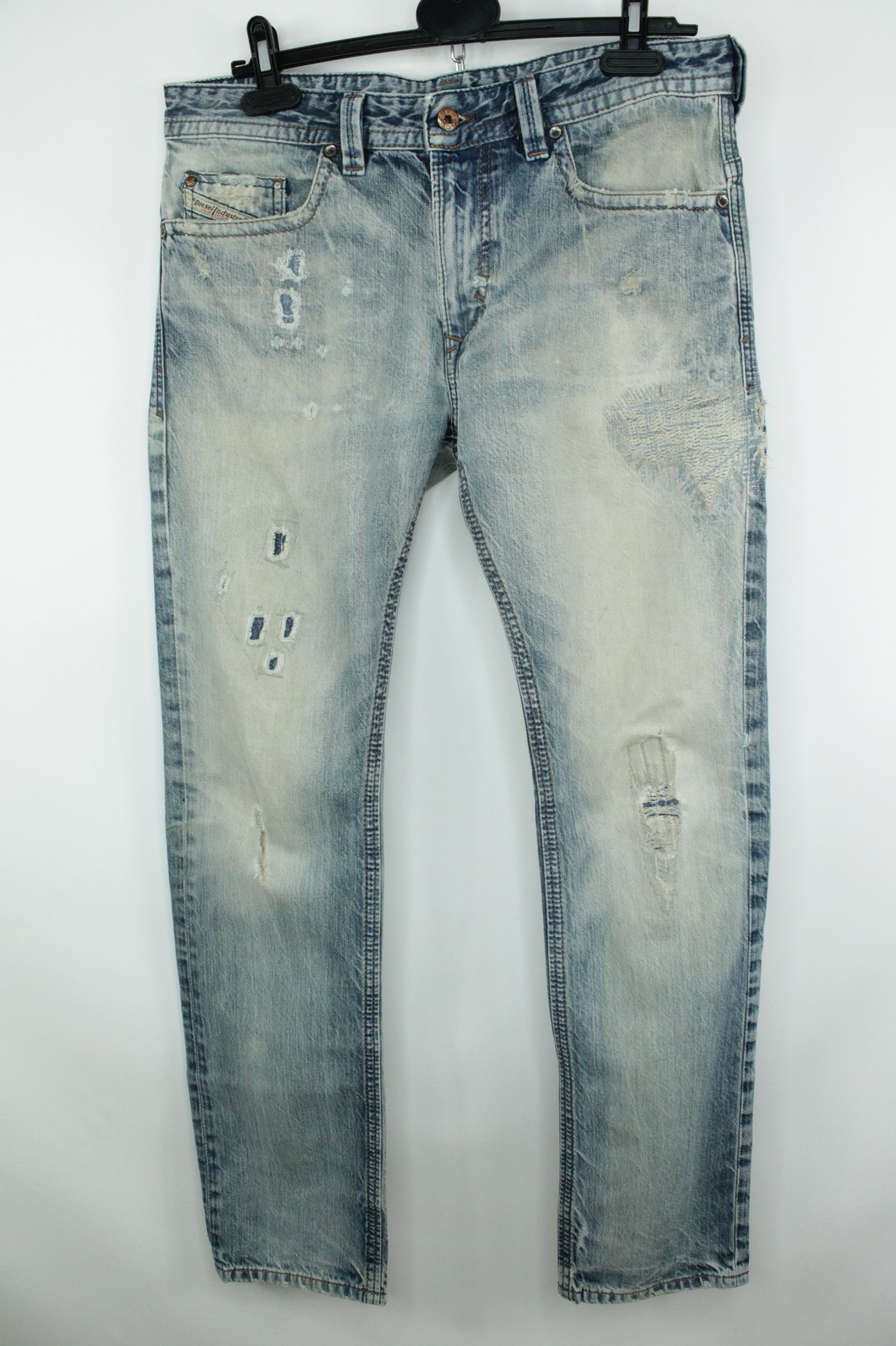 Diesel Diesel Thavar 0816k Slim Fit Distressed Denim Jeans Size US 31 - 1 Thumbnail