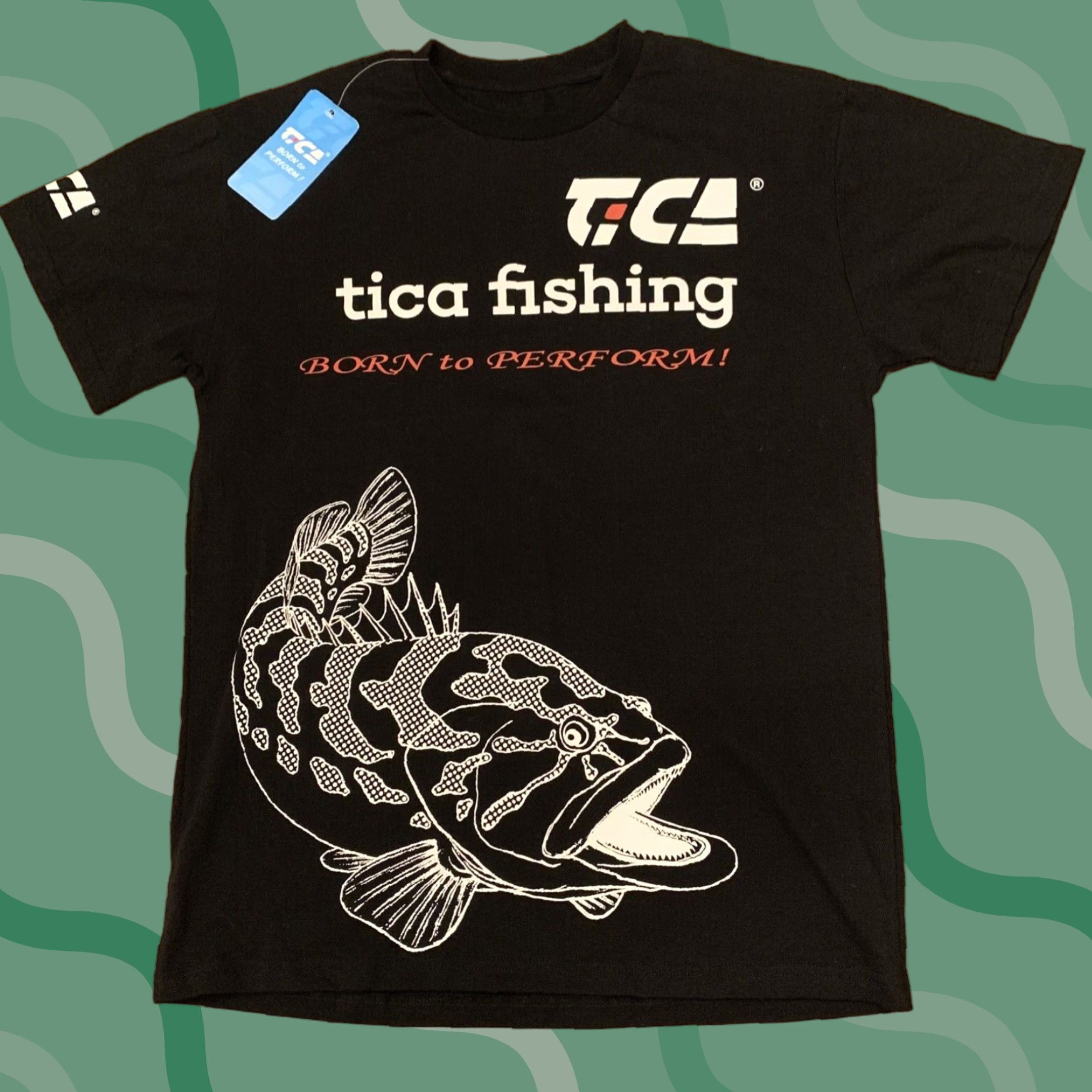 Born VINTAGE Tica Fishing T-Shirt Adult Medium Black Born to Perform Fish Mens NWT Size US M / EU 48-50 / 2 - 1 Thumbnail