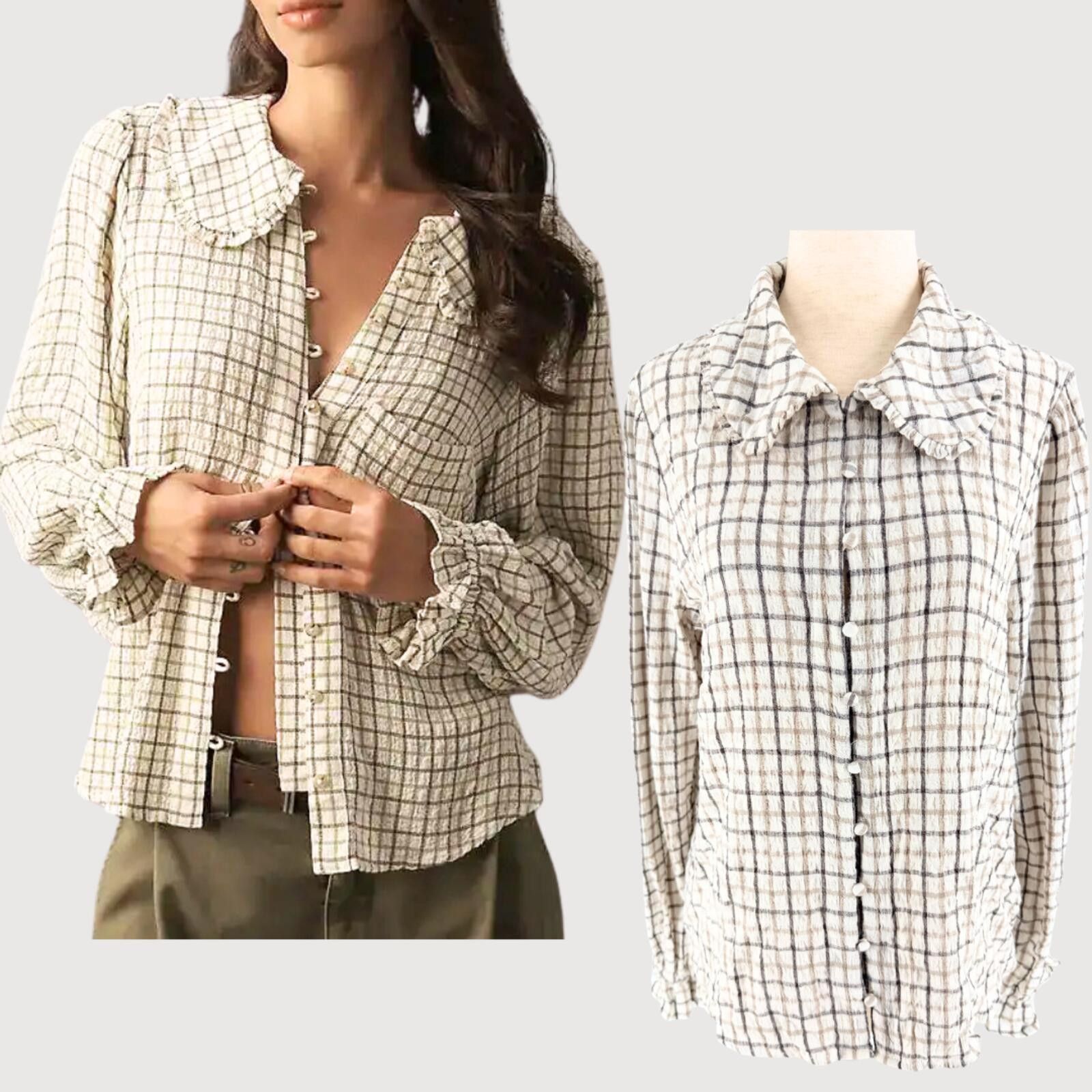 Other Jane & Delancey Plaid Peter Pan Collar Blouse L Size L / US 10 / IT 46 - 1 Thumbnail