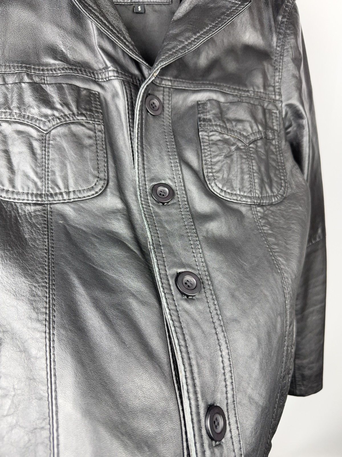 Japanese Brand Avant Garde Biker Gipsy Leather Jacket Button Up Minimalist Size US S / EU 44-46 / 1 - 6 Thumbnail
