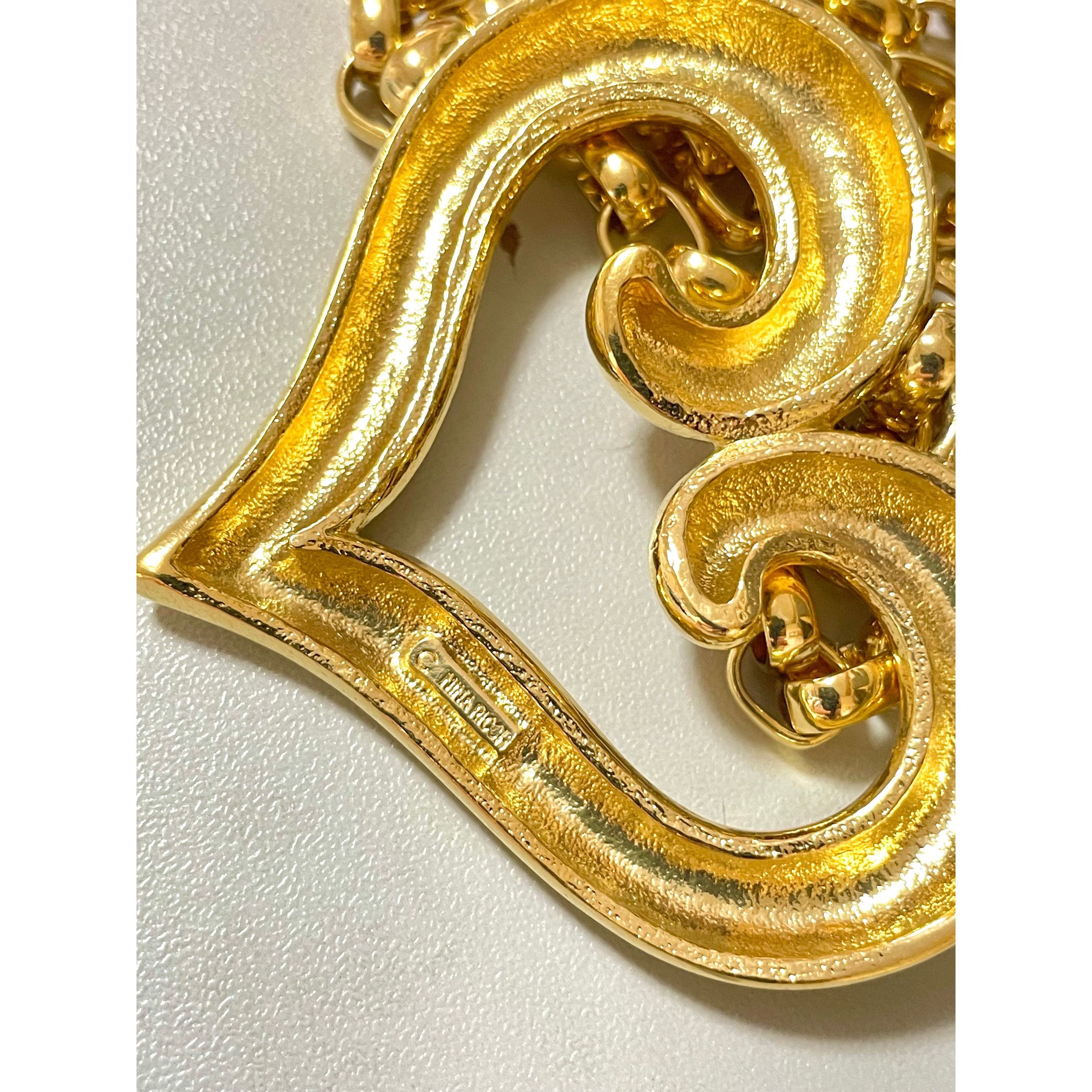 Nina Ricci Vintage Nina Ricci large chain necklace with heart top Size ONE SIZE - 6 Thumbnail