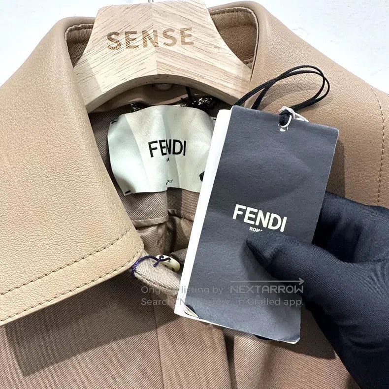 Fendi Fendi Twill Wool with Sheepskin Collar, Embroidered Letter Size S / US 4 / IT 40 - 3 Thumbnail