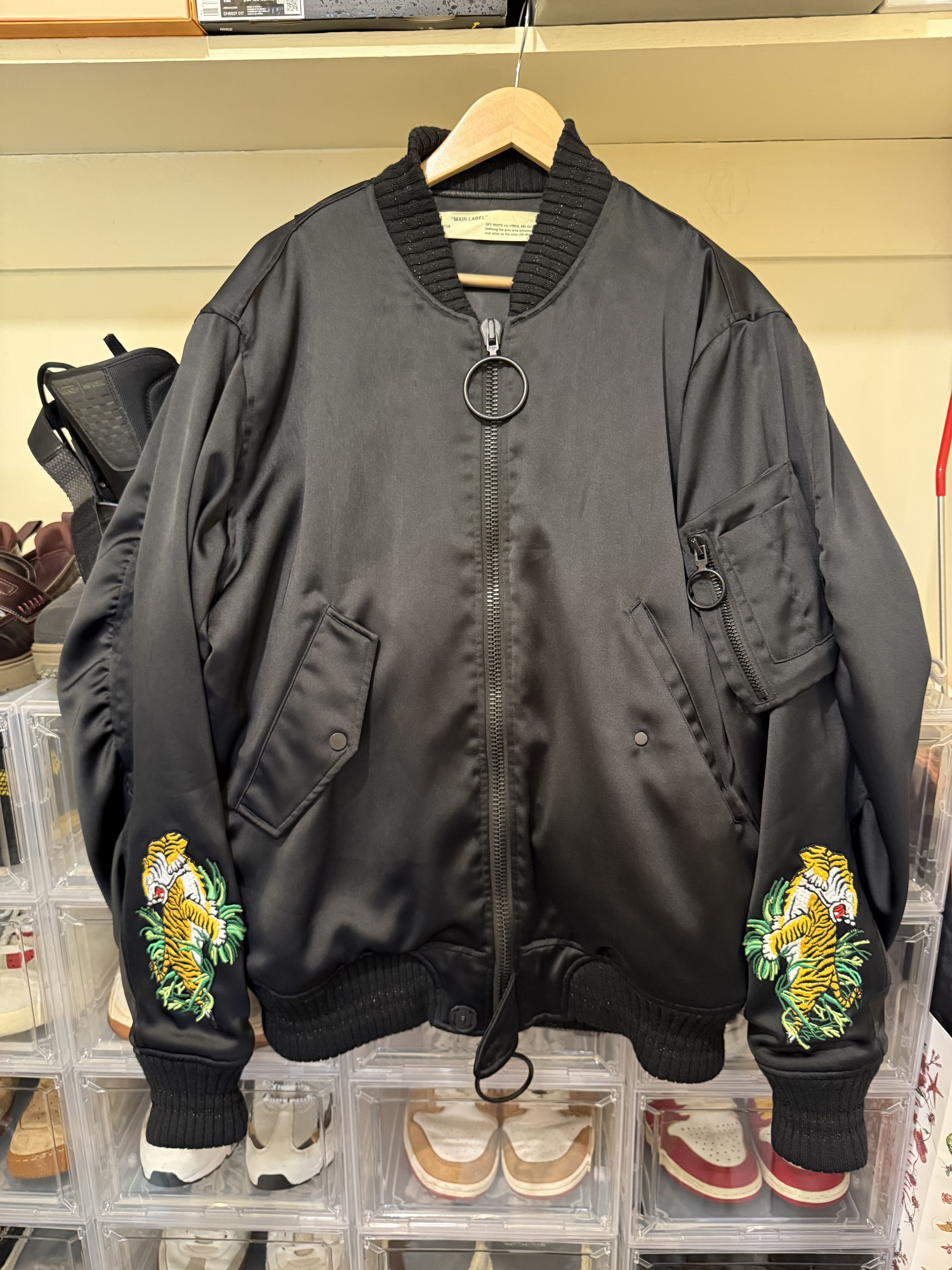 Off-White Rare Off White Black Bomber Jacket Size US L / EU 52-54 / 3 - 2 Thumbnail