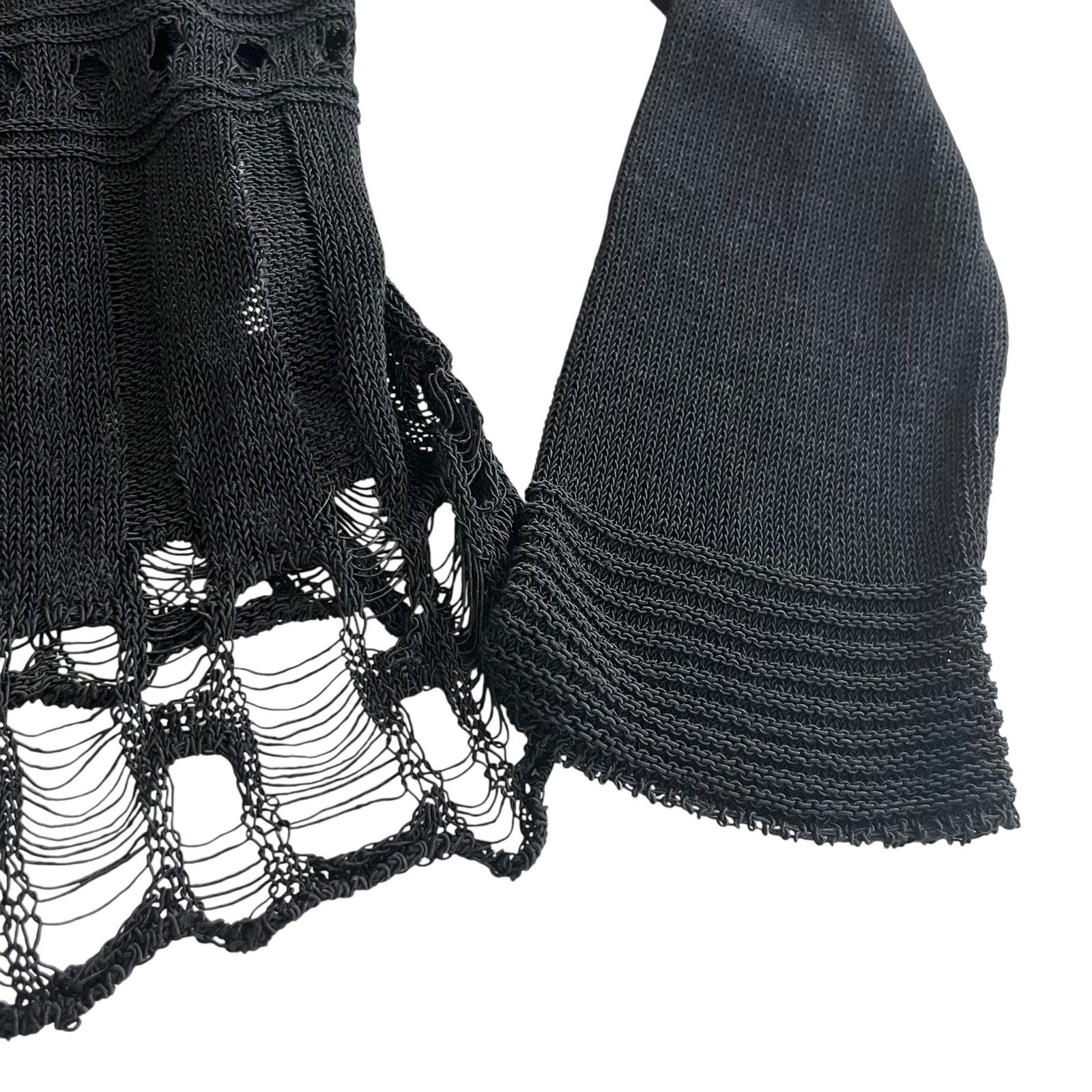 Other Aldomartins Black Semi Sheer Lace Knit Long Sleeve Cardigan Size XL / US 12-14 / IT 48-50 - 5 Thumbnail