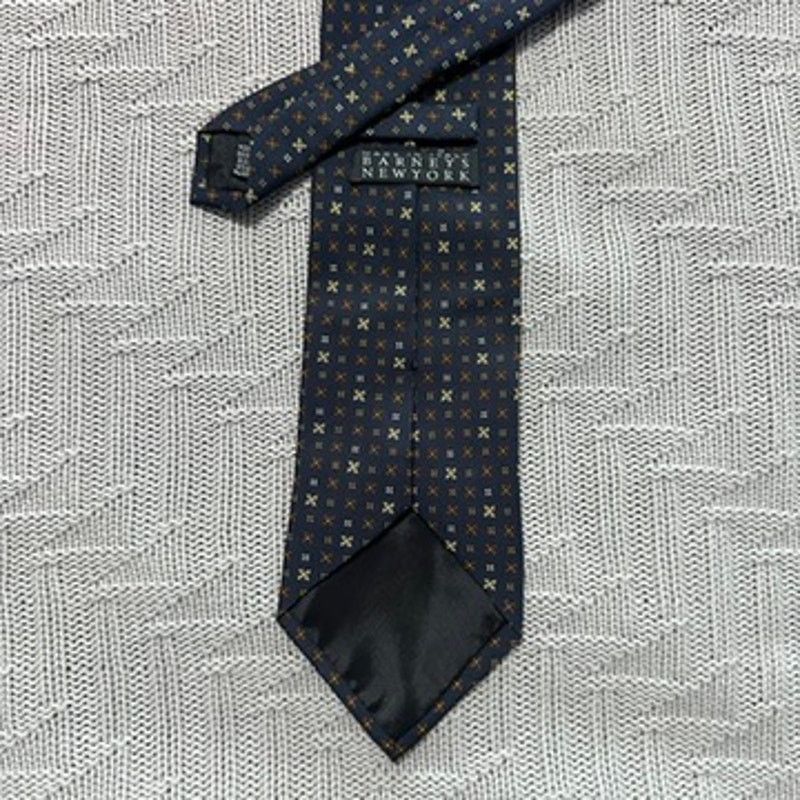 Barneys New York Barneys New York navy geometric silk tie Size ONE SIZE - 3 Thumbnail