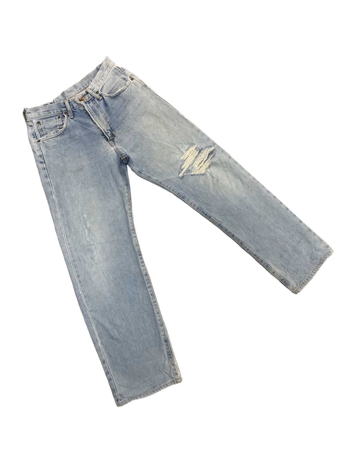 Edwin × Margaret Howell × Vintage Vintage Edwin Blue Mud Wash Distress Jeans Size US 28 / EU 44 - 8 Thumbnail