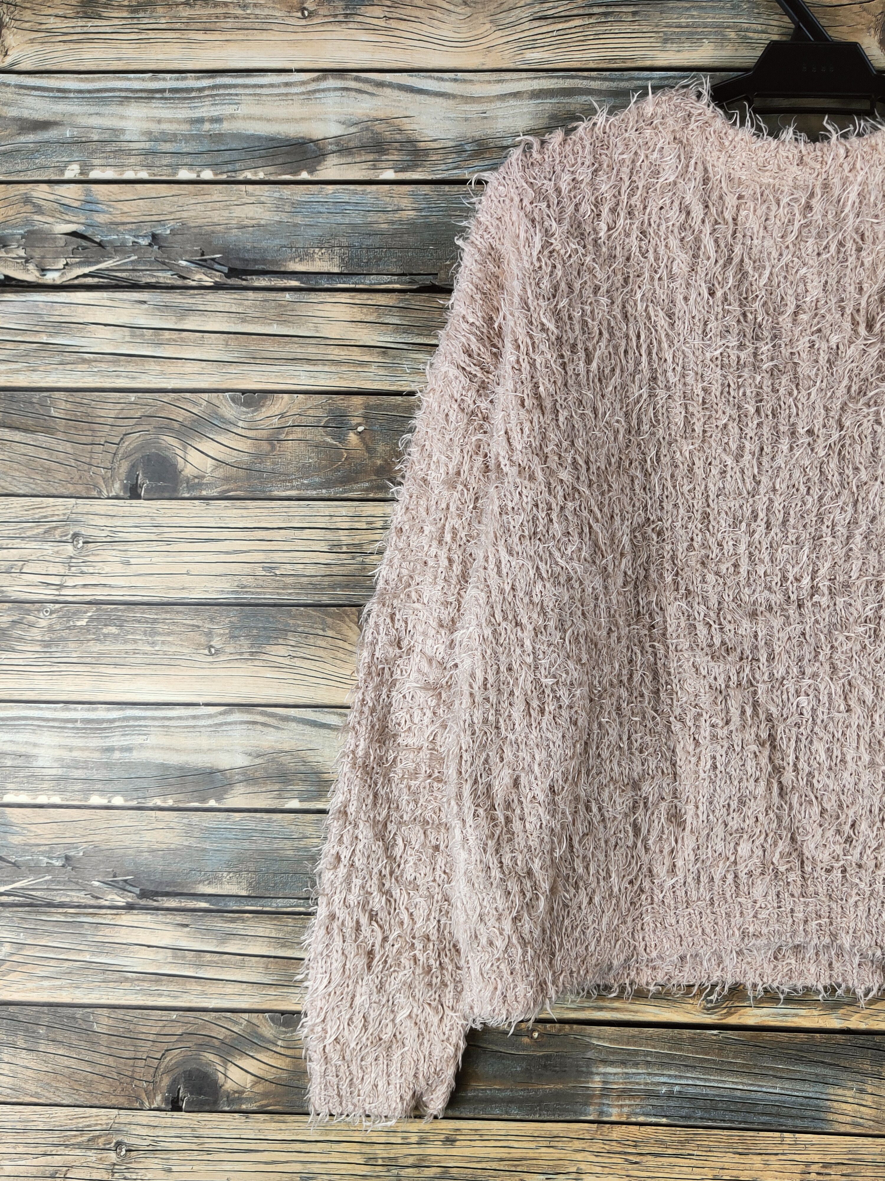 MOUSSY DL Moussy Beige Fur Mohair Knitwear #46-951 Size L / US 10 / IT 46 - 8 Thumbnail
