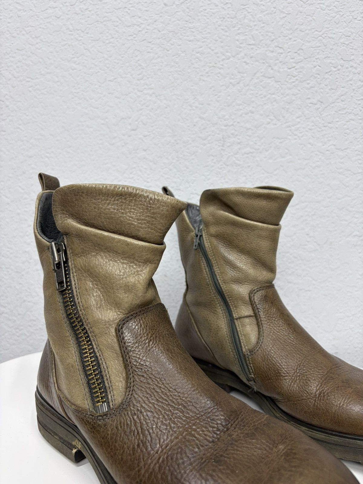 If Six Was Nine Vintage AS 98 Guidi Style Duble Zip High Leather Biker Boots Size US 7 / EU 40 - 2 Thumbnail