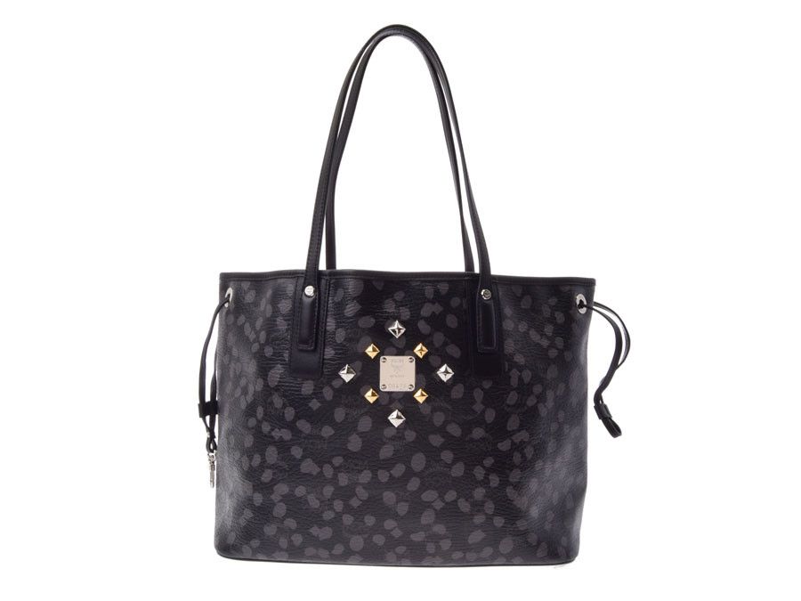 image of MCM Tote Bag Calf Black Pouch, Women's