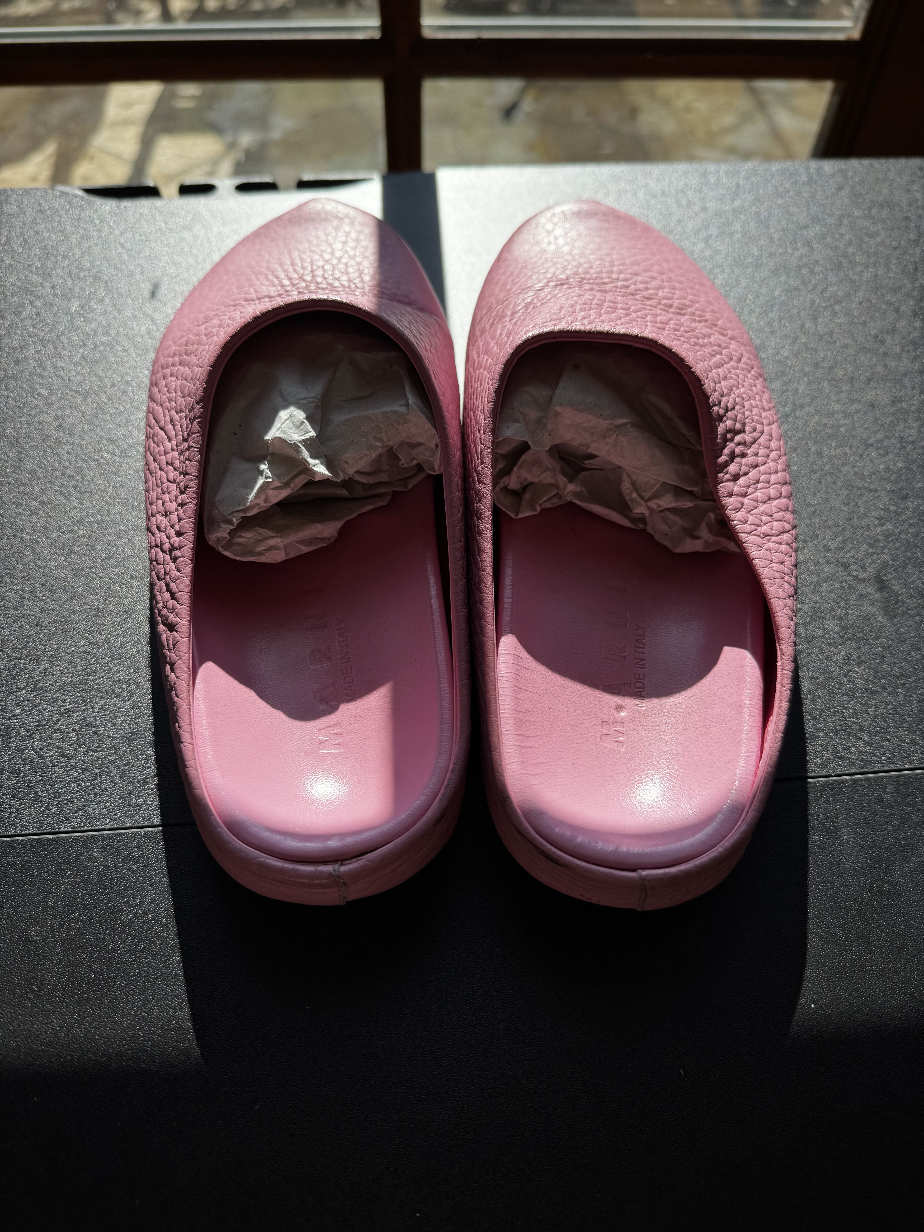 Marni Marni Pink Leather Fussbett Sabot Clog Loafers Size US 7 / EU 40 - 4 Thumbnail