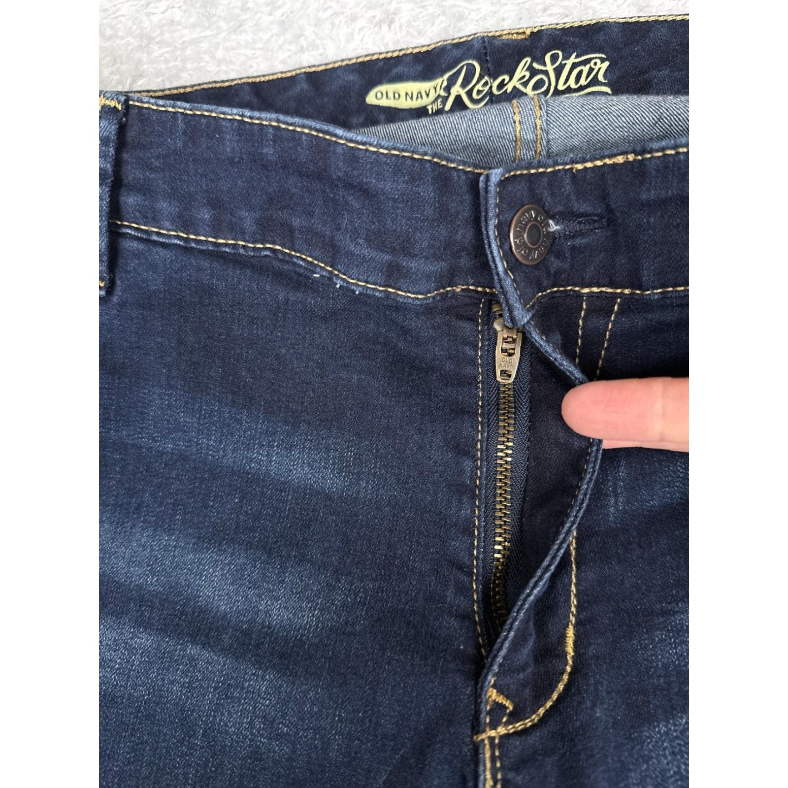 Old Navy Old Navy Rockstar Jeans 32x31 Dark Wash Bootcut Stretch Denim 90s Womens Size 24" / US 00 / IT 34 - 5 Thumbnail