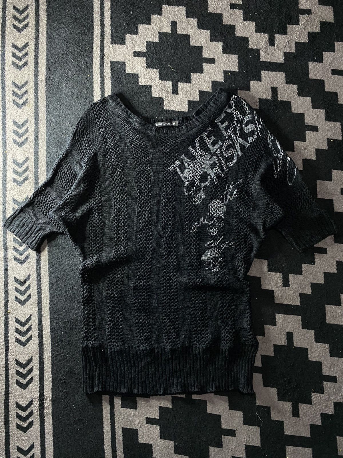 If Six Was Nine × Japanese Brand × Le Grande Bleu (L.G.B.) Ghost Of Harlem skull fishnet knit ifsixwasnine style Size US L / EU 52-54 / 3 - 1 Thumbnail