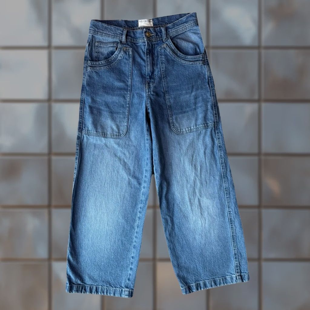 Free People Free People Piper Mid Rise Crop Wide Leg Jeans Women's 28 Blue Summer Glam Boho Size 28" / US 6 / IT 42 - 1 Thumbnail