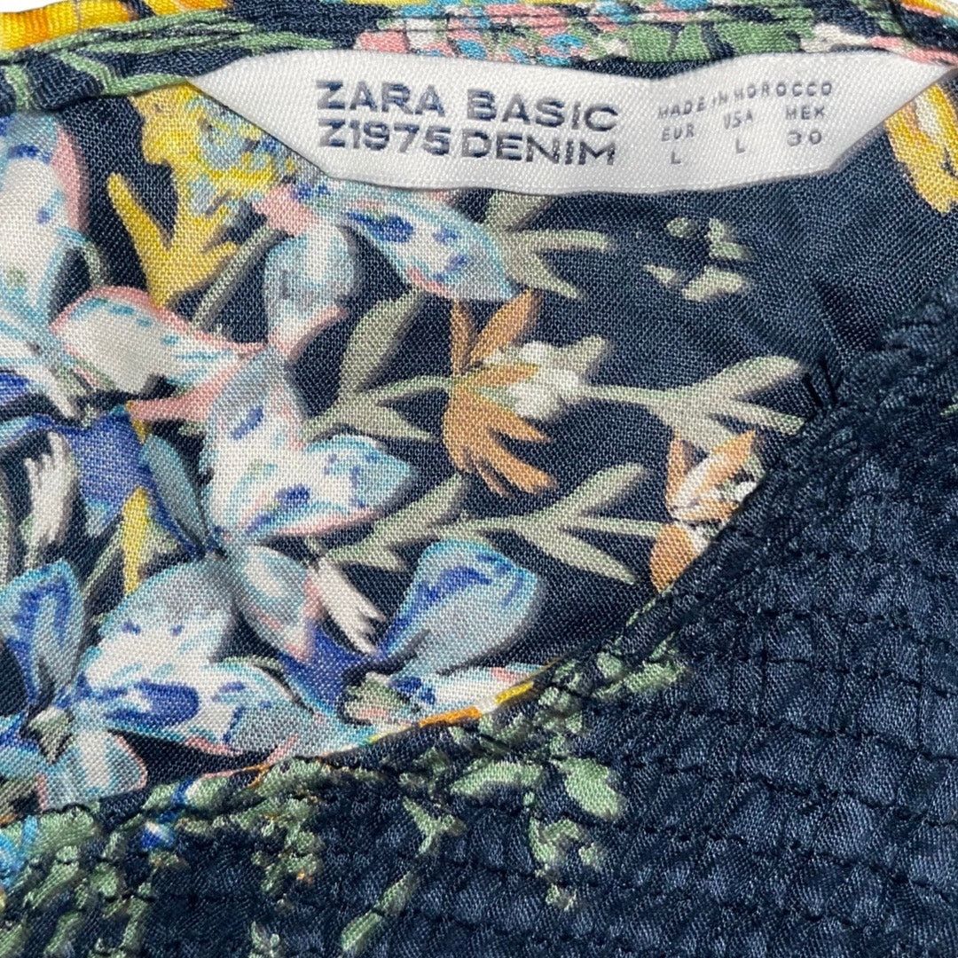 Zara Floral Flare Dress Bell Sleeve Empire Waist Size Botanical Size L / US 10 / IT 46 - 4 Thumbnail