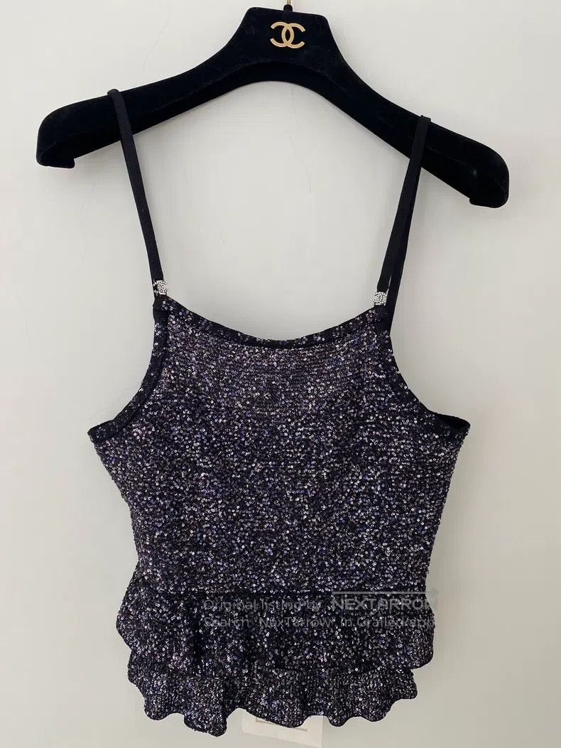 Chanel Chanel Black suspender vest with glittering diamonds Size XS / US 0-2 / IT 36-38 - 1 Thumbnail