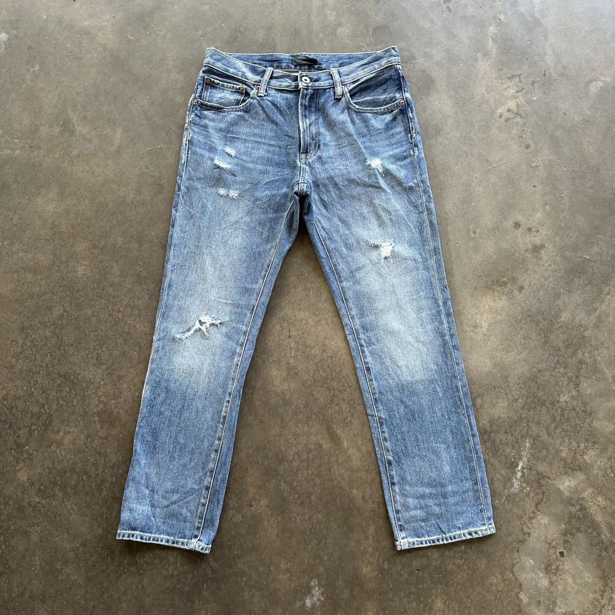 Japanese Brand Vintage Japanese Faded Jean Distressed Denim Pant W31 Size US 31 - 1 Thumbnail