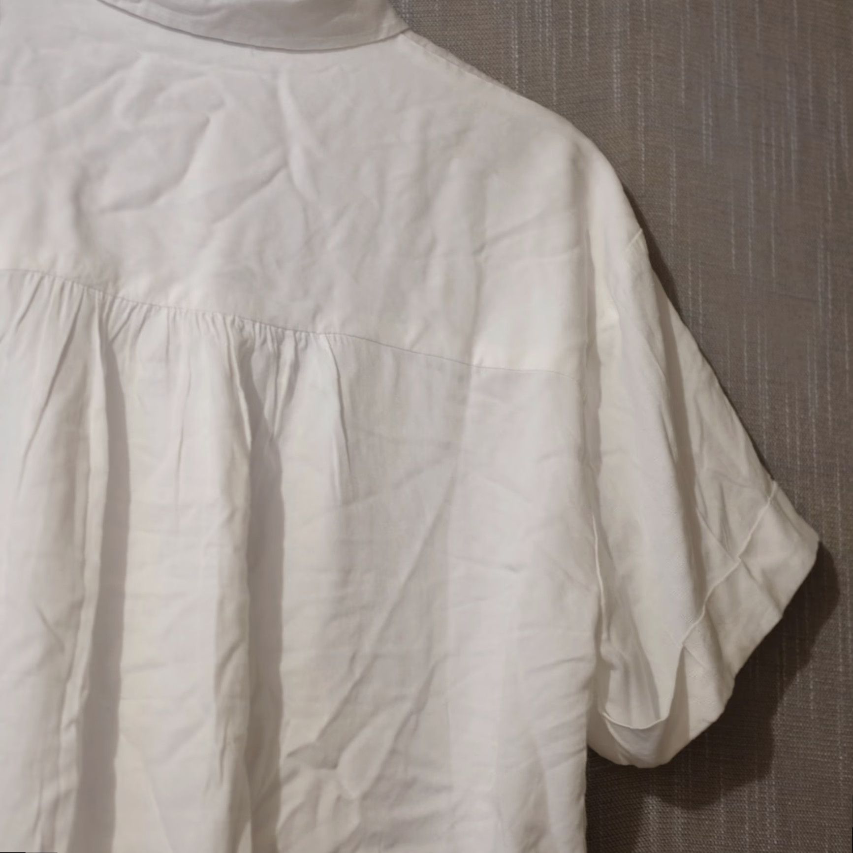 Vintage Rose & Olive White Button Blouse Collared Twist Front Women's L #H90-37 Size L / US 10 / IT 46 - 7 Thumbnail