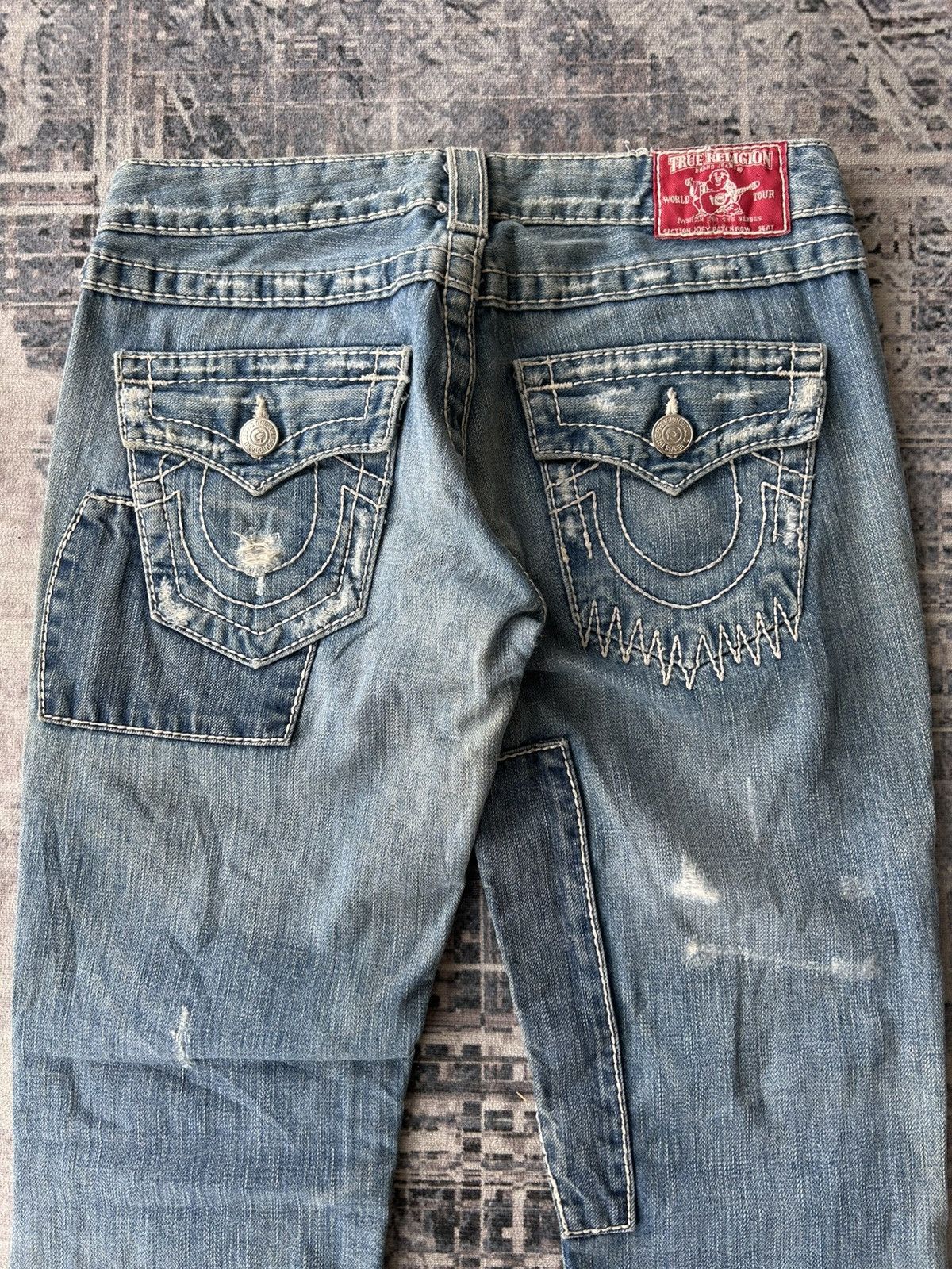 If Six Was Nine True Religion Flared Patchwork Jeans Size US 28 / EU 44 - 9 Thumbnail