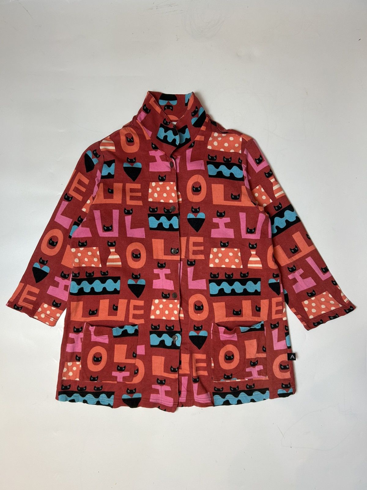 Issey Miyake × Japanese Brand ATSUKO MAKANO FUNNY CAT PRINTED BUTTON UP SHIRT Size M / US 6-8 / IT 42-44 - 1 Thumbnail