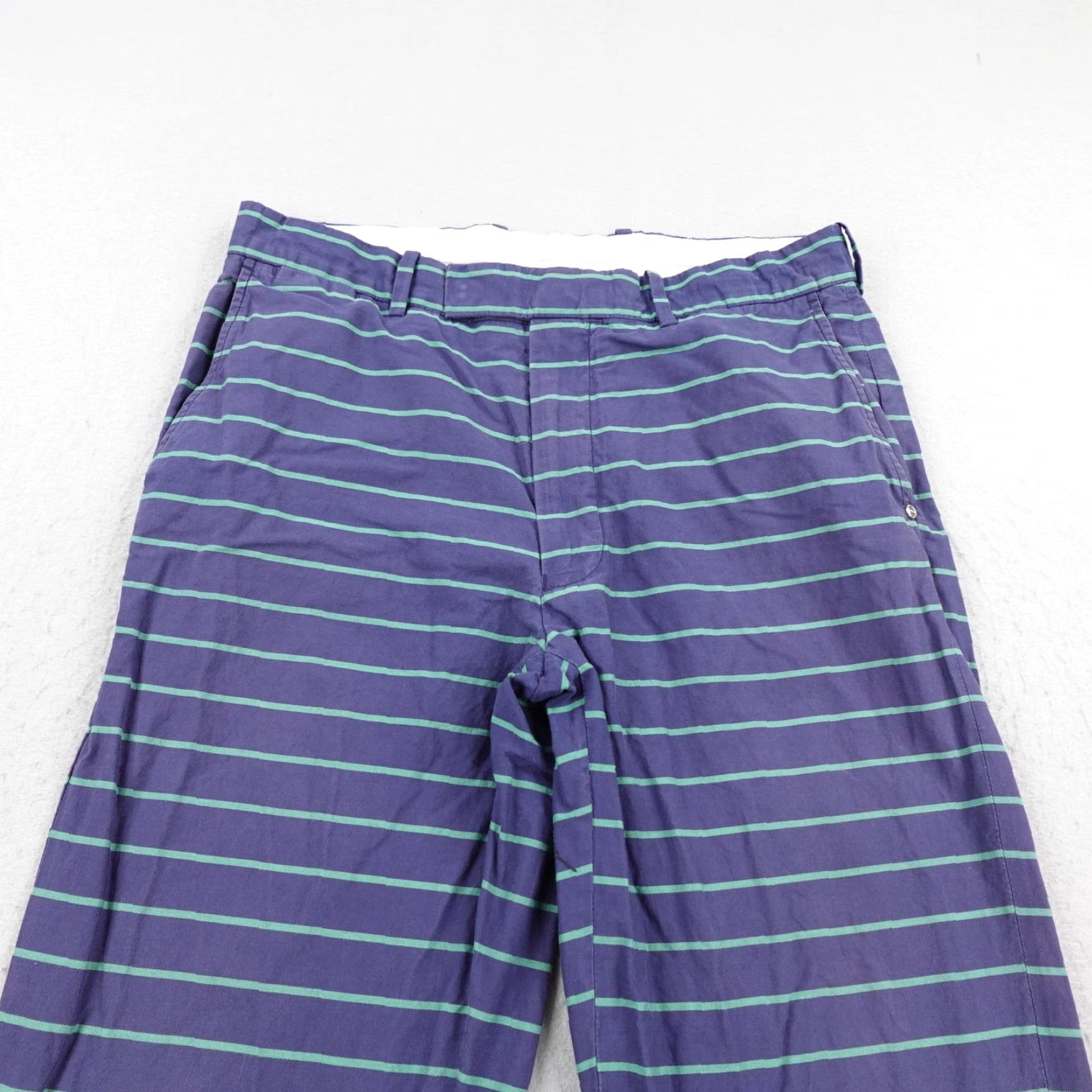 Ralph Lauren RLX Ralph Lauren Pants Mens 34x32 Blue Green Stripes Chino Golf Straight Cotton Size US 34 / EU 50 - 2 Thumbnail